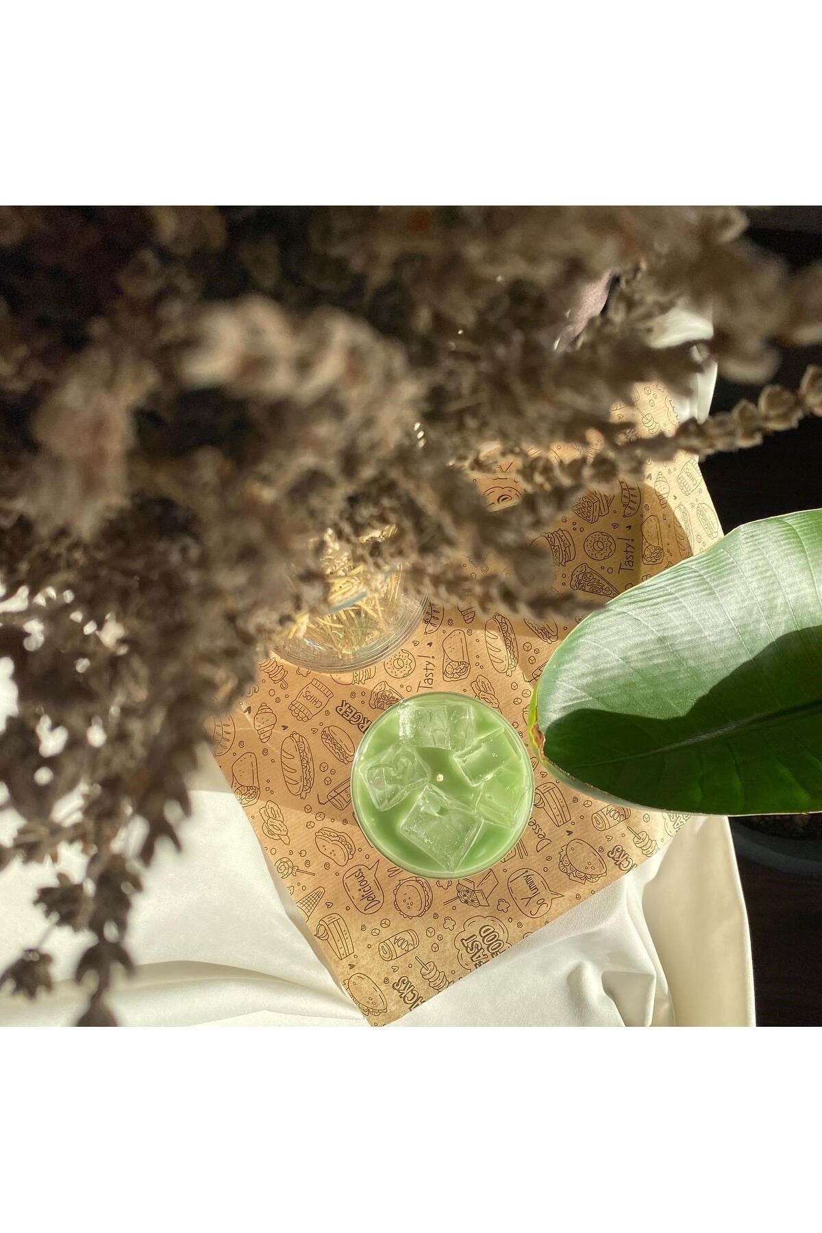 Buzlu Mum Matcha Latte Mum Kokulu Bardak Mum