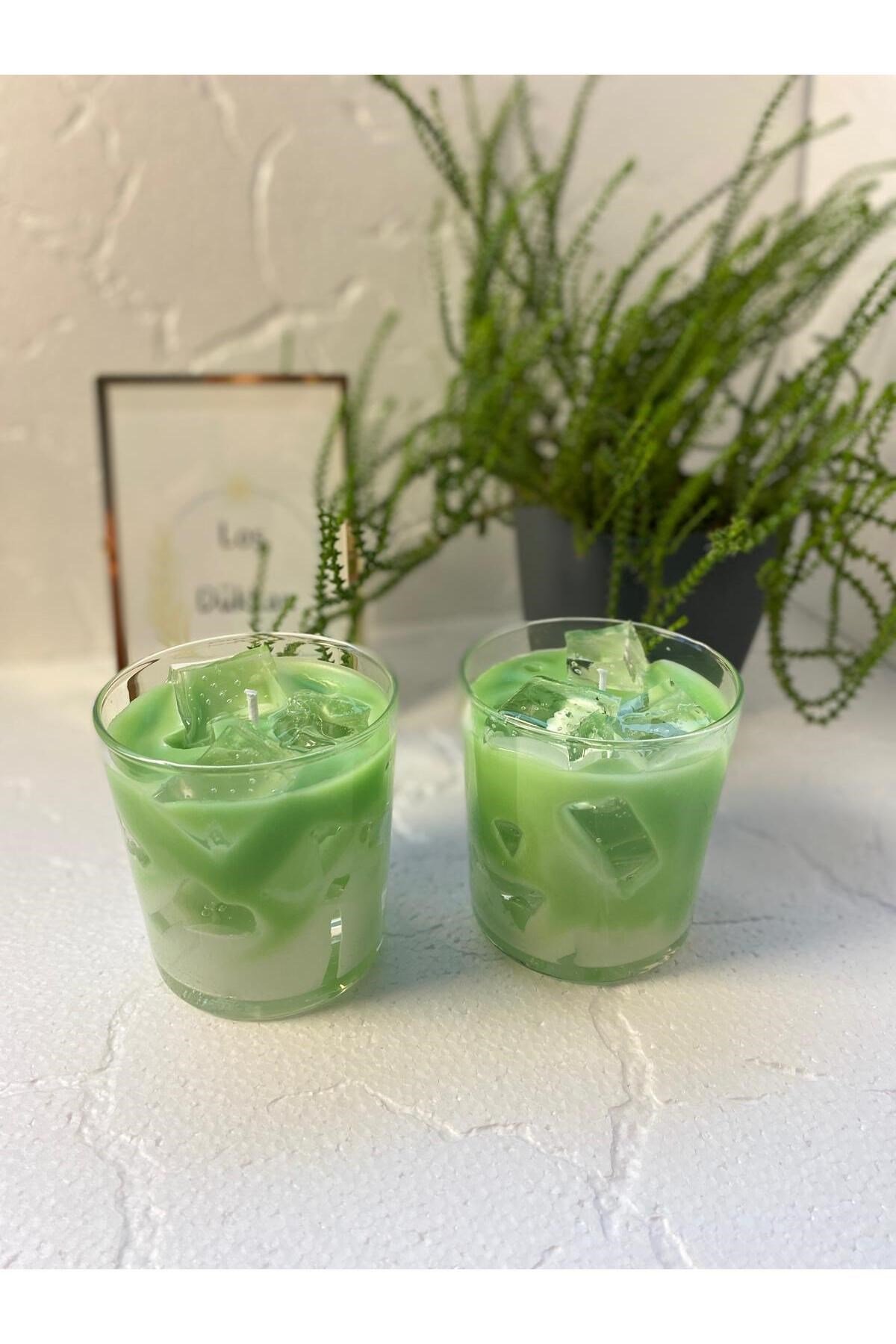 Buzlu Mum Matcha Latte Mum Kokulu Bardak Mum