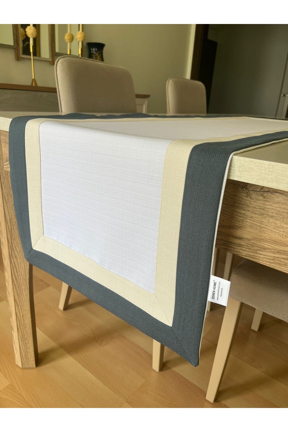 Çerçeve Detaylı Dertsiz Assos Modern Runner 45x150cm Swan