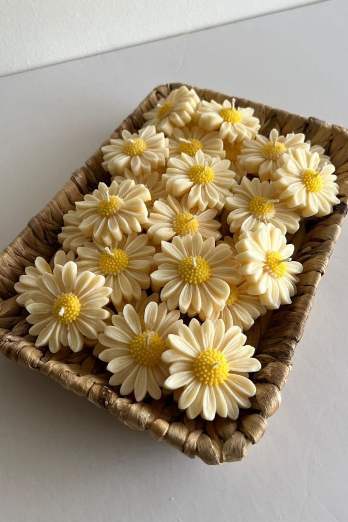 Çiçek Desen Dekoratif Mum Söz,nişan,mevlid Hediyelik Mum 5 Adet