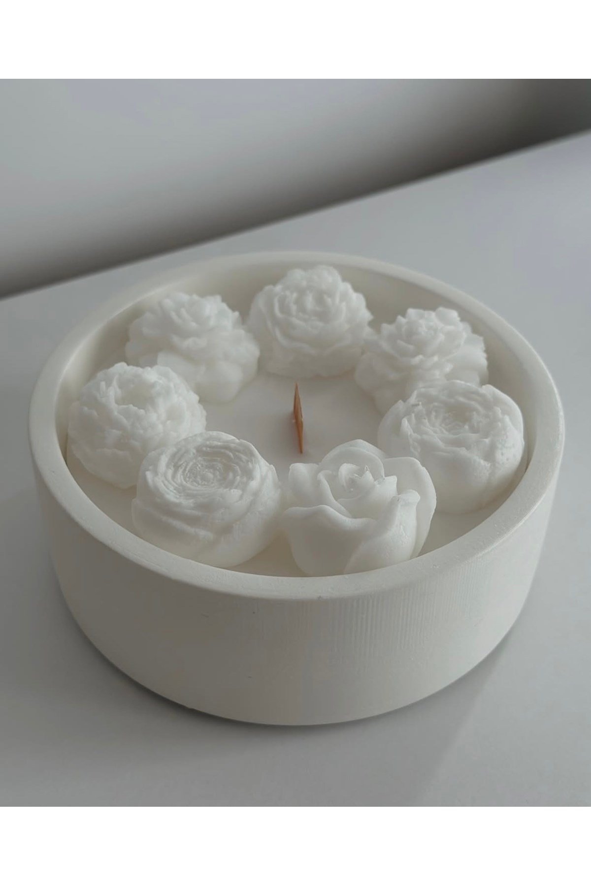 Çiçekli Kase Mum Kokulu Mum Scented Candle
