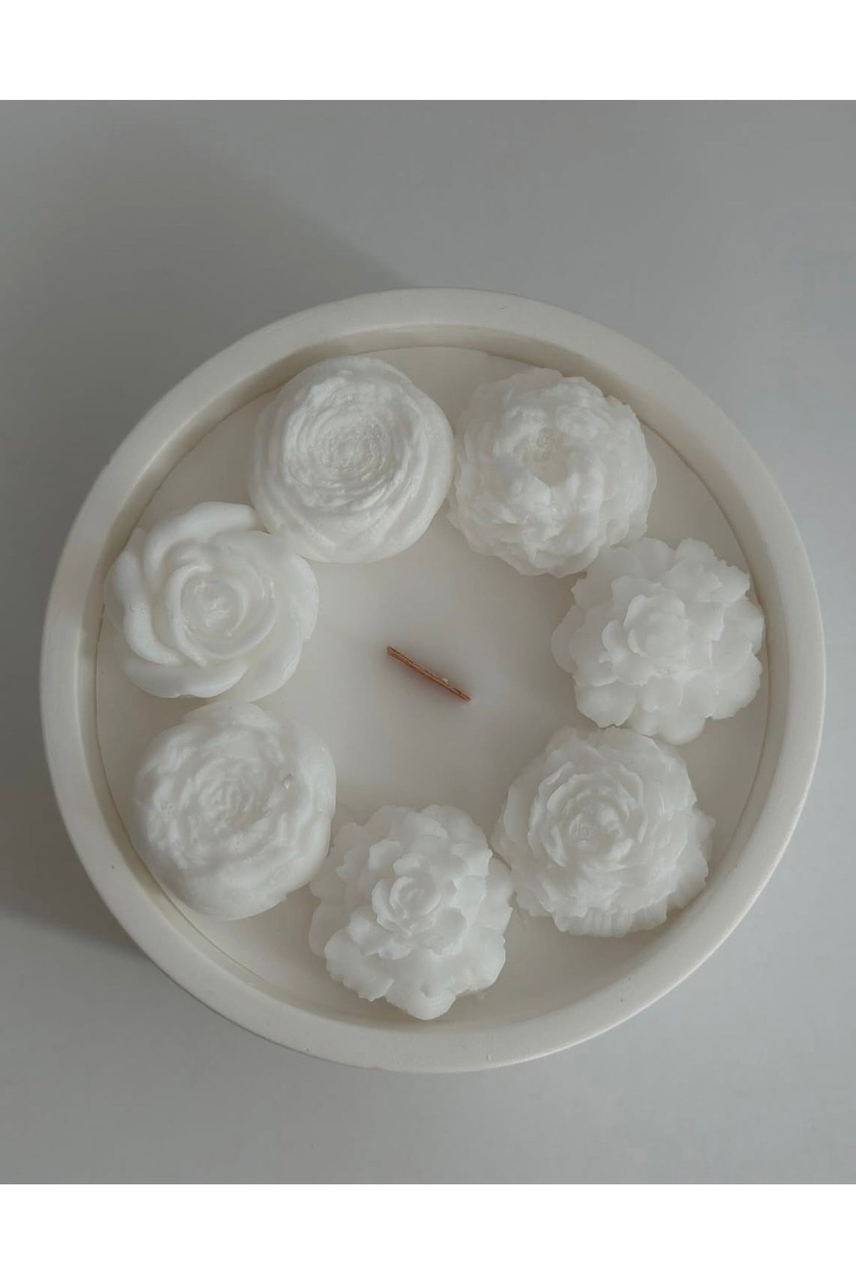 Çiçekli Kase Mum Kokulu Mum Scented Candle