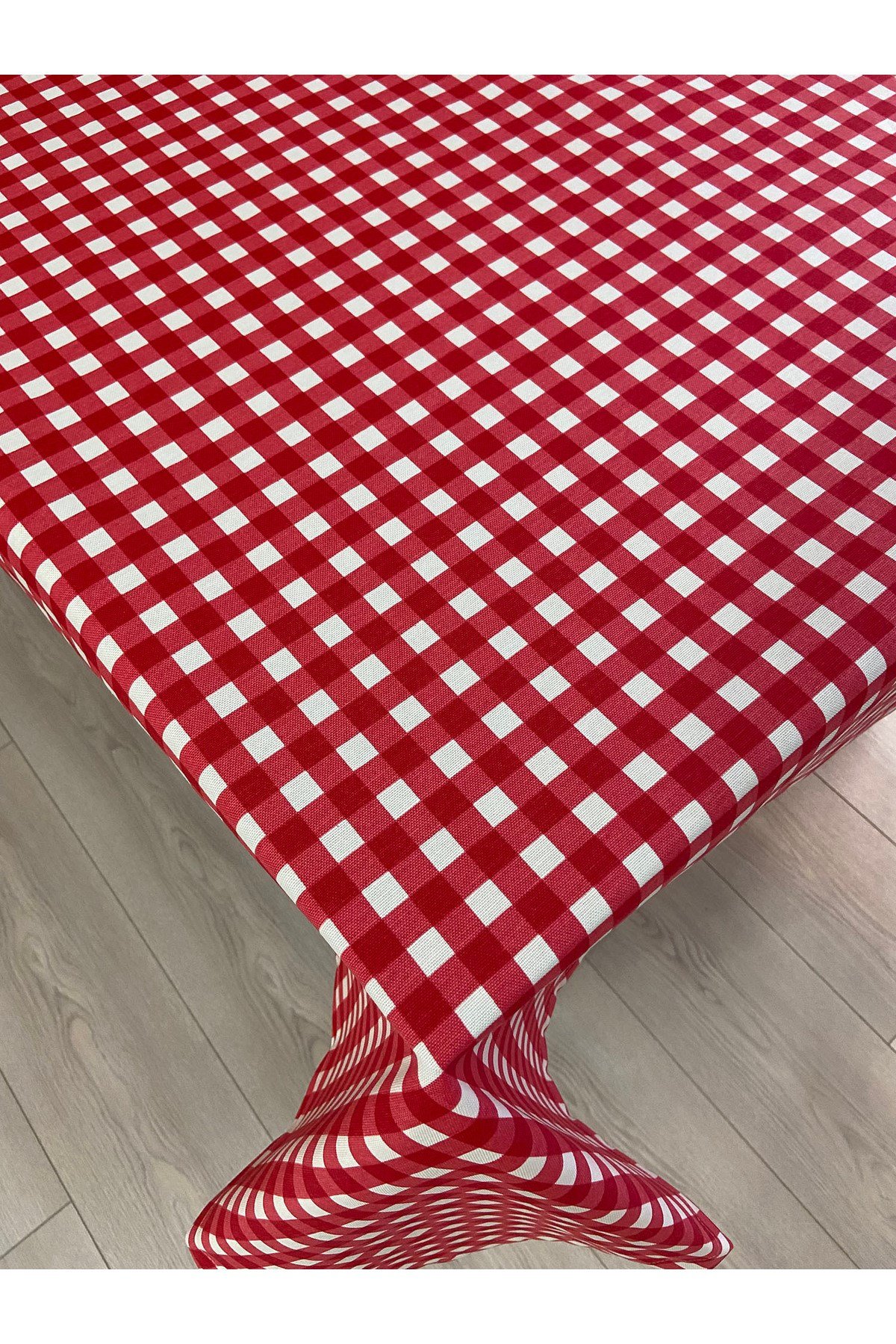 Country Kırmızı Pötikare Masa Örtüsü | Sıvı Geçirmez Keten Kumaş | Özel Ölçü Dikim|OEKO-TEX® 100