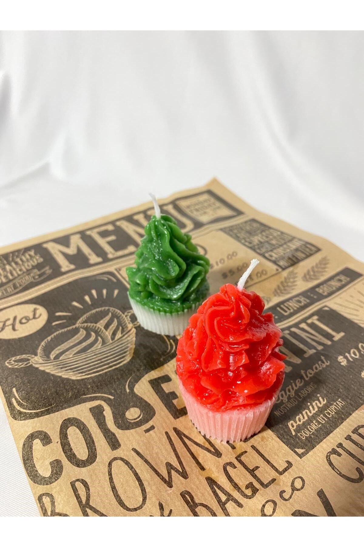 Cupcake Tasarım Kek Mum 2 Adet