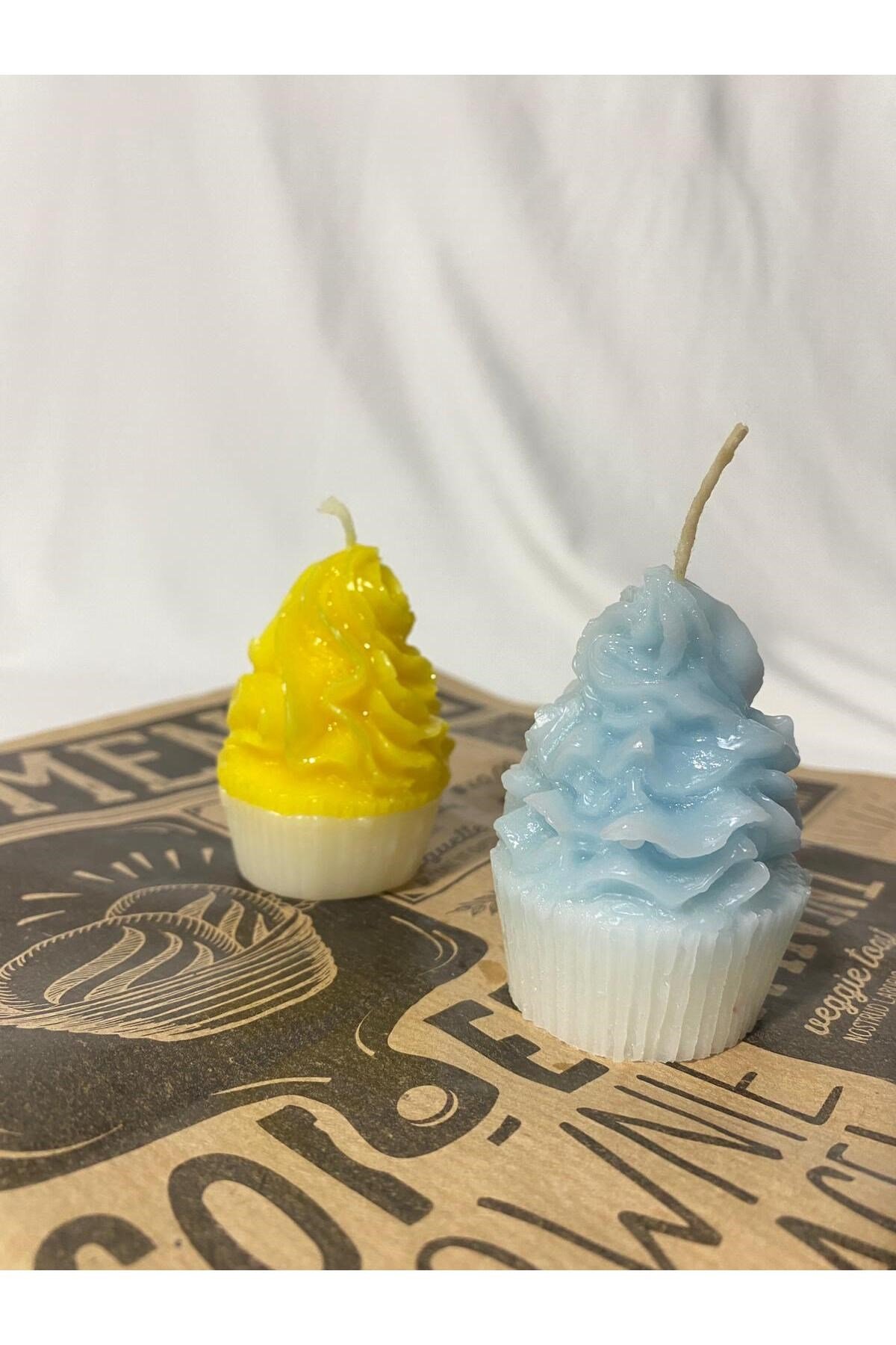 Cupcake Tasarım Kek Mum 2 Adet