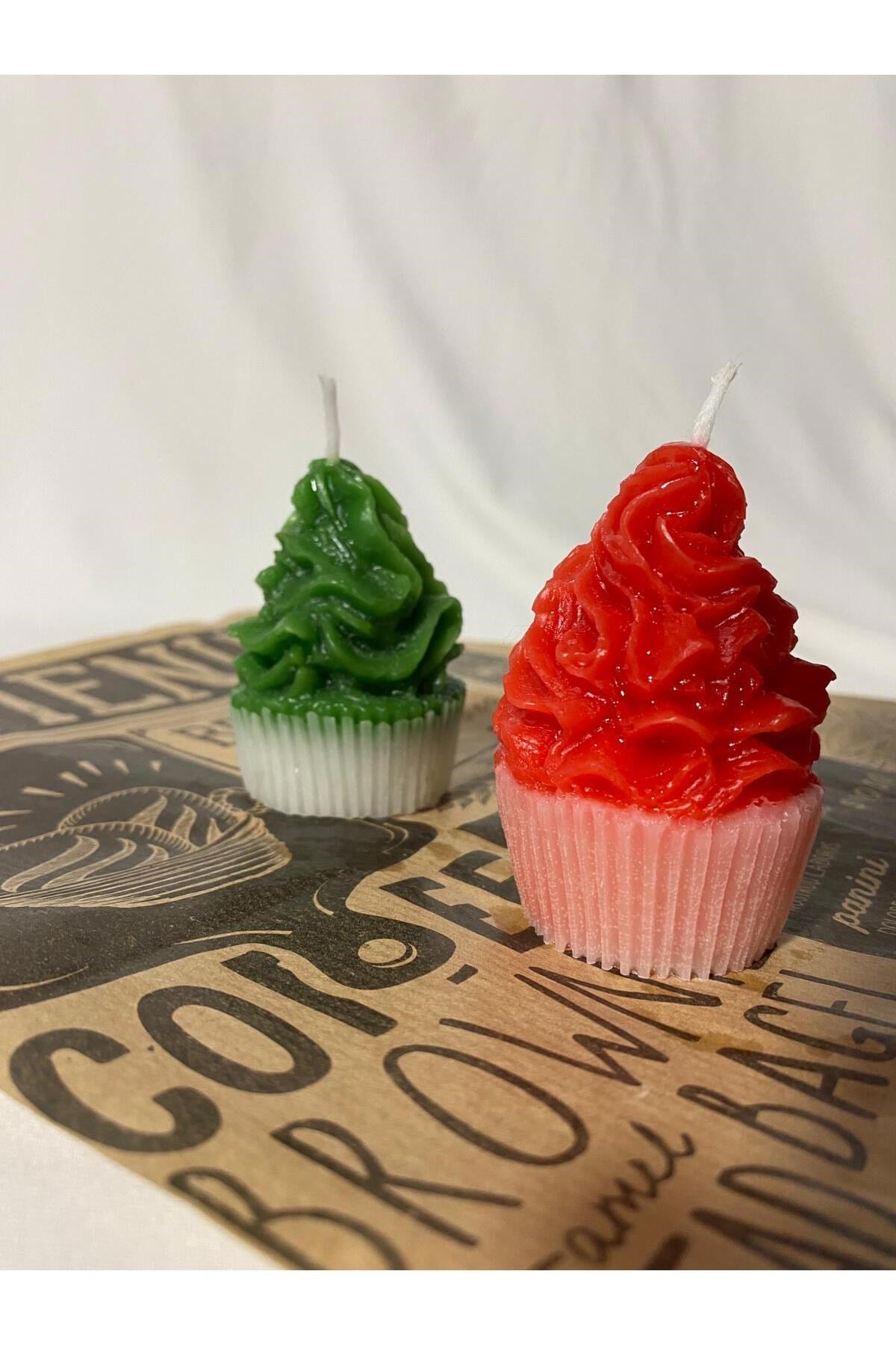 Cupcake Tasarım Kek Mum 2 Adet