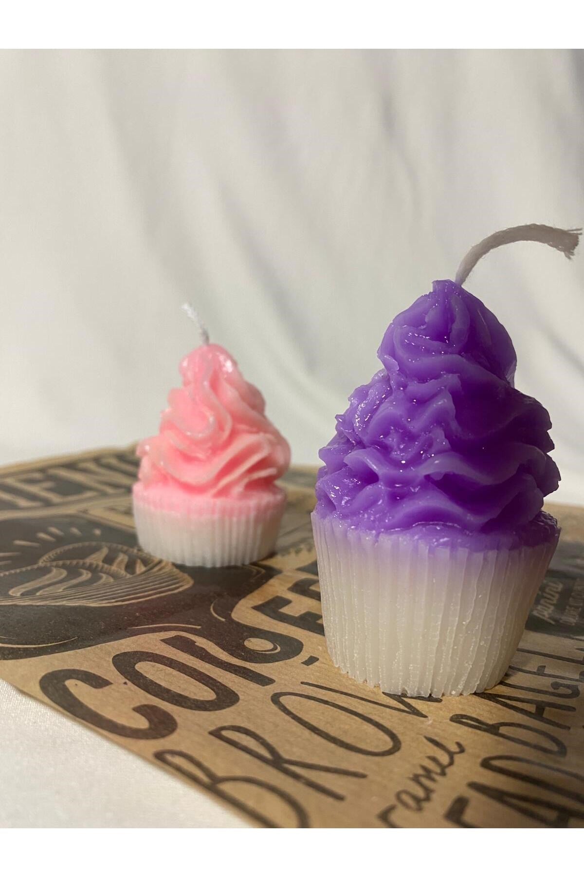 Cupcake Tasarım Kek Mum 2 Adet