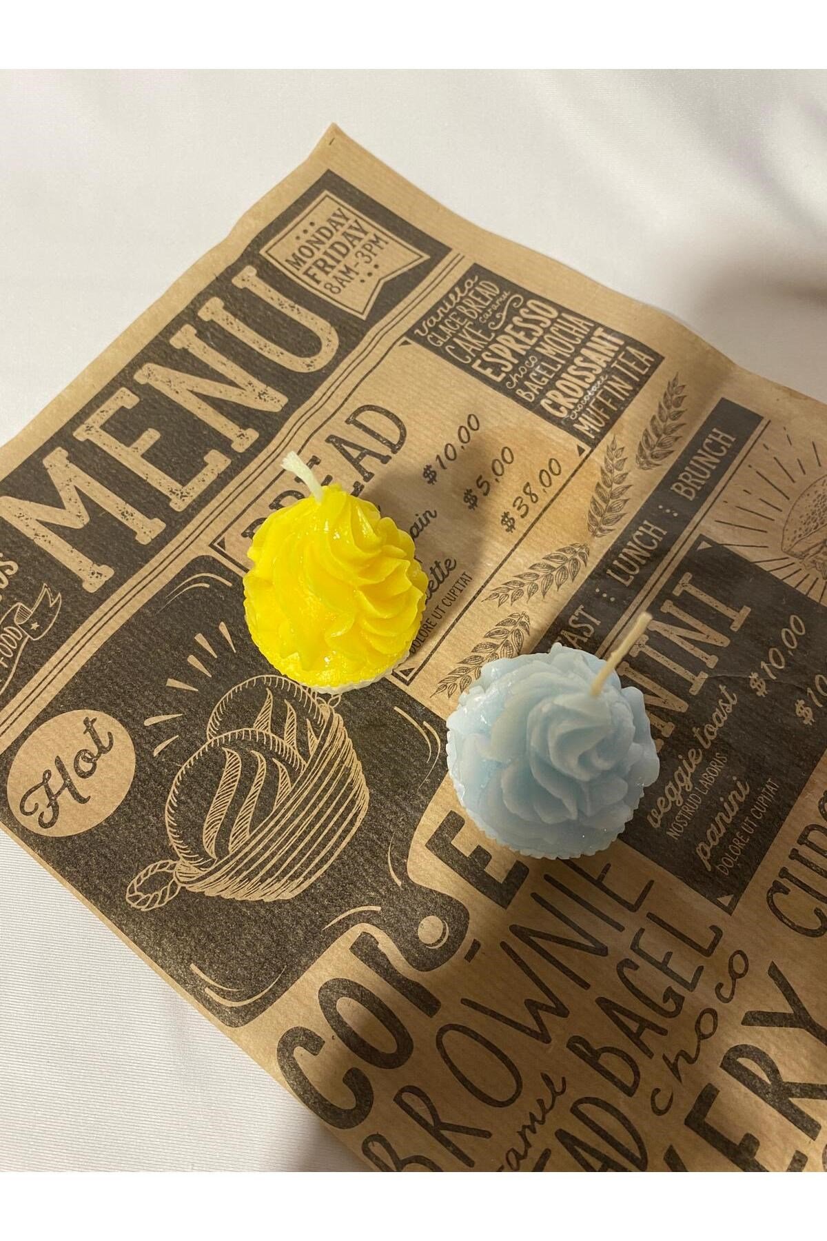 Cupcake Tasarım Kek Mum 2 Adet