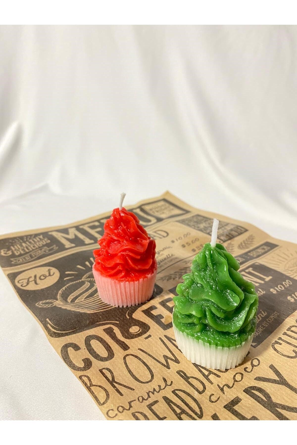 Cupcake Tasarım Kek Mum 2 Adet