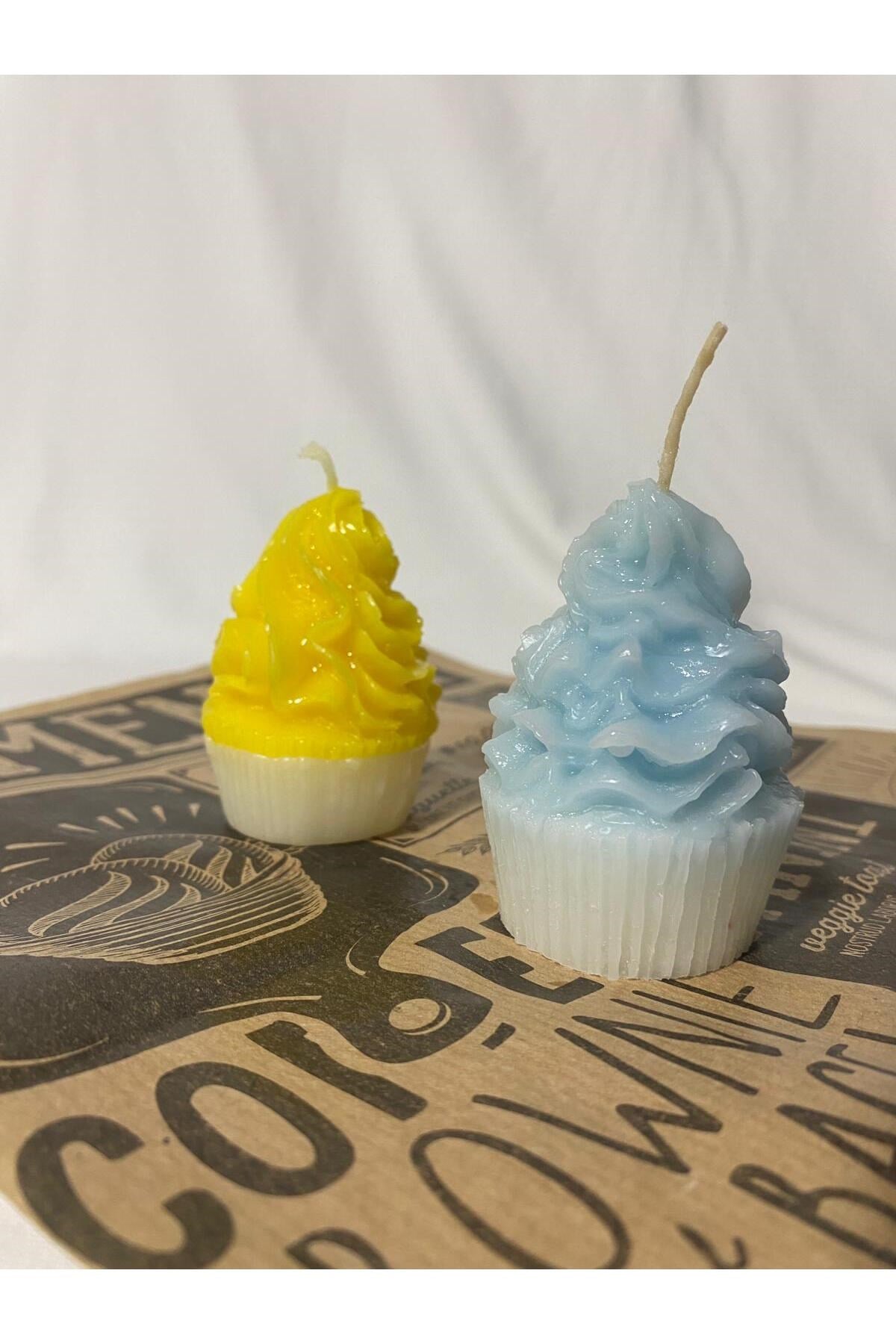 Cupcake Tasarım Kek Mum 2 Adet