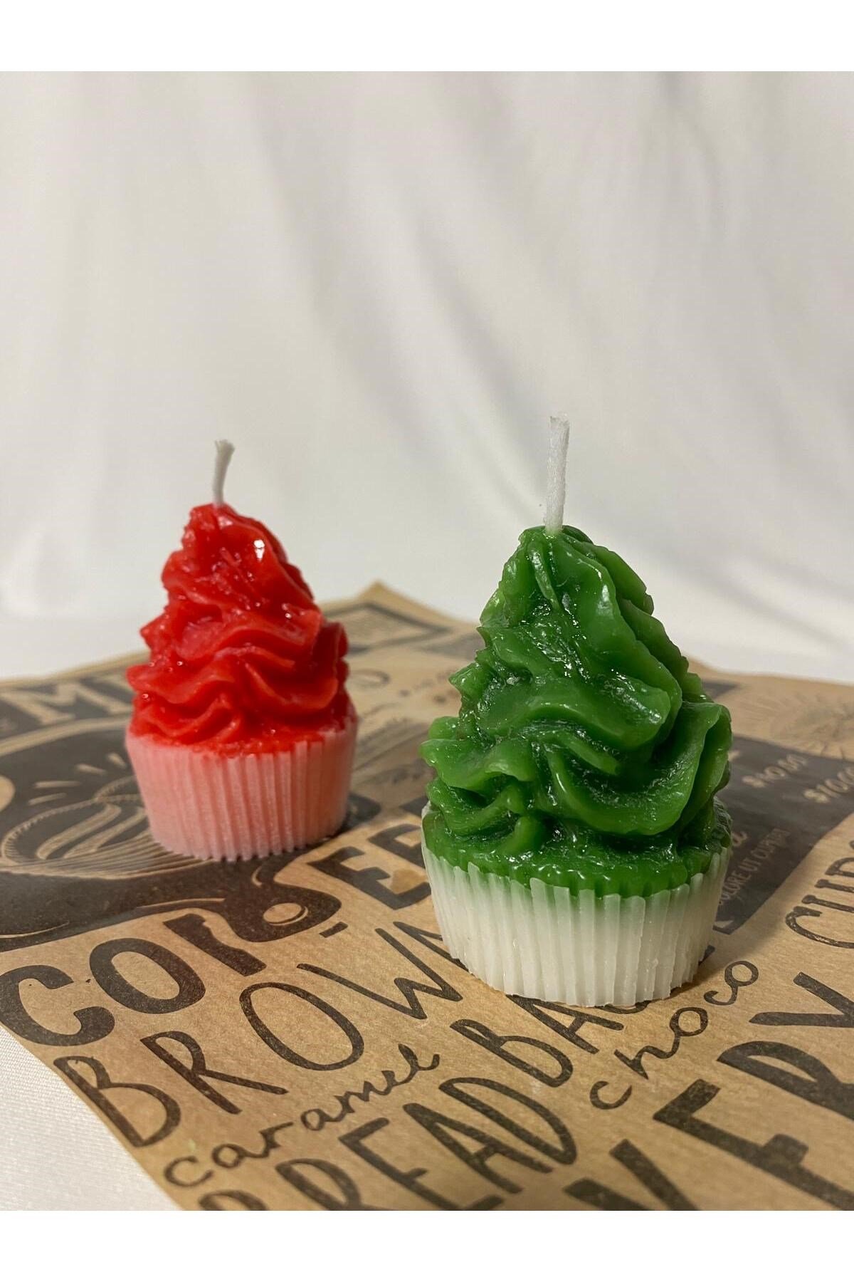Cupcake Tasarım Kek Mum 2 Adet