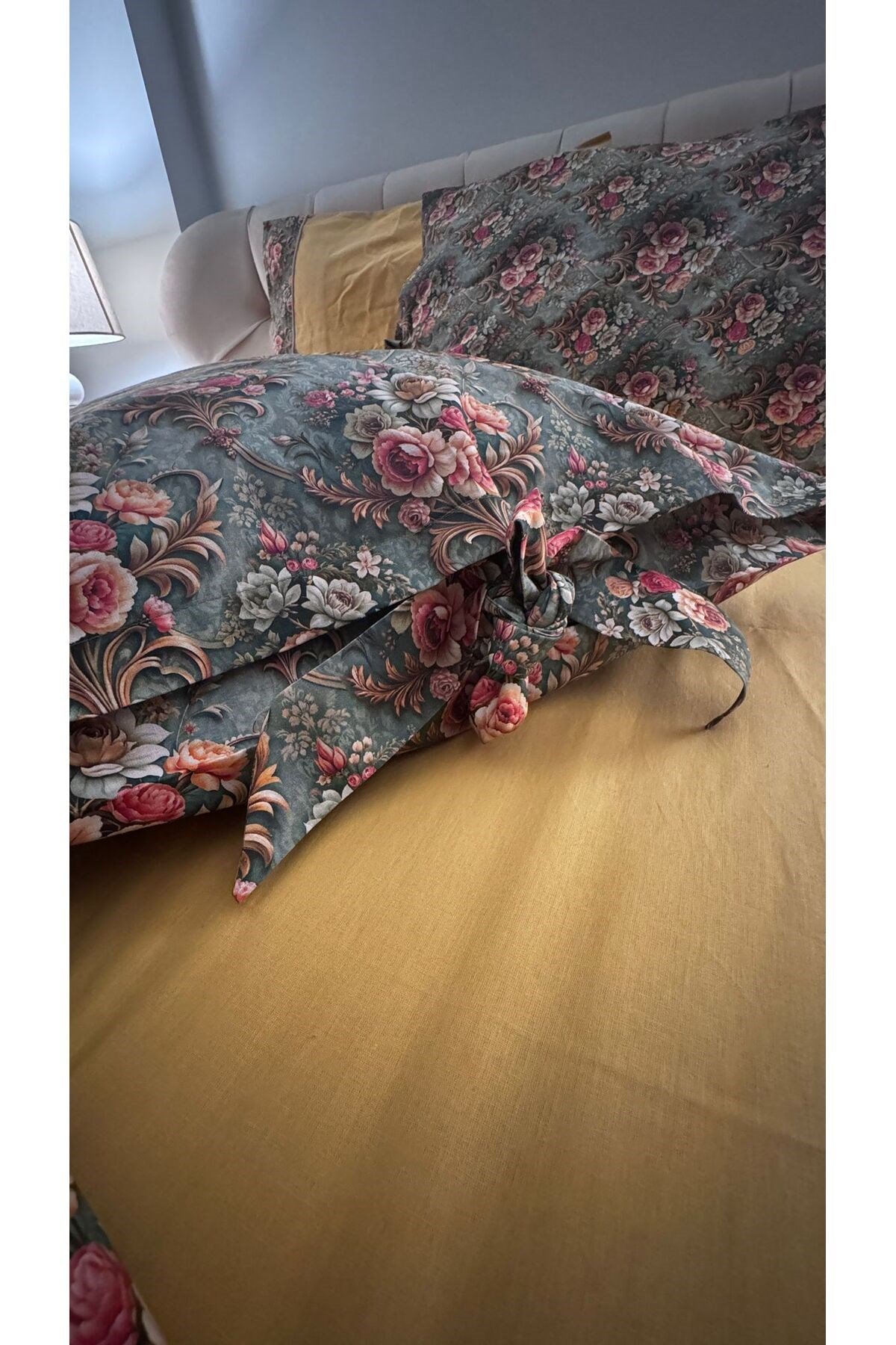 Damask Desenli %100 Pamuklu Çift Kişilik Nevresim Takımı 6 Parça - Kutulu