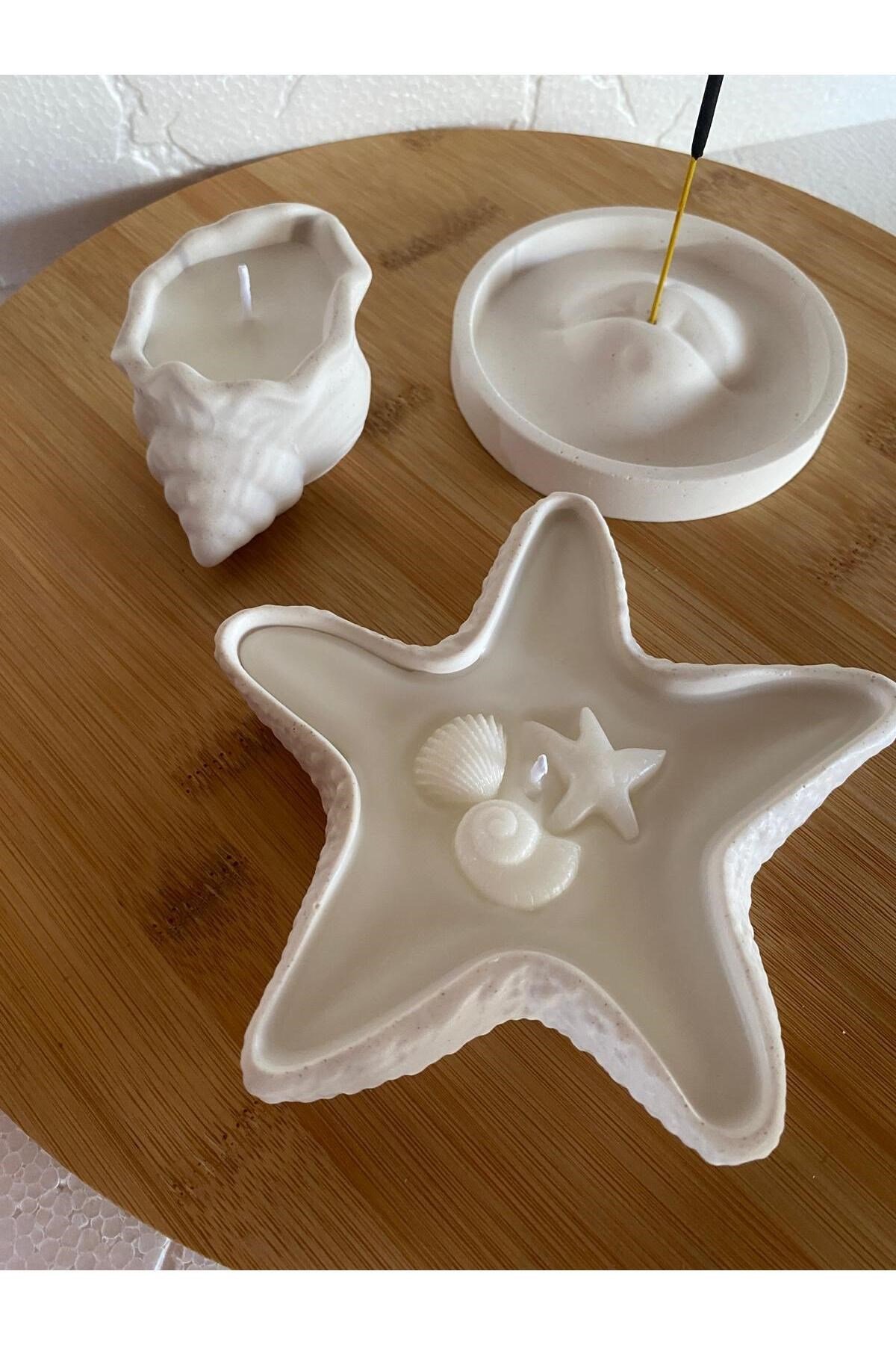 Deniz Yıldızı - Deniz Kabuğu Mum ve Dudak Tütsülüğü Seti Soya Wax Mum