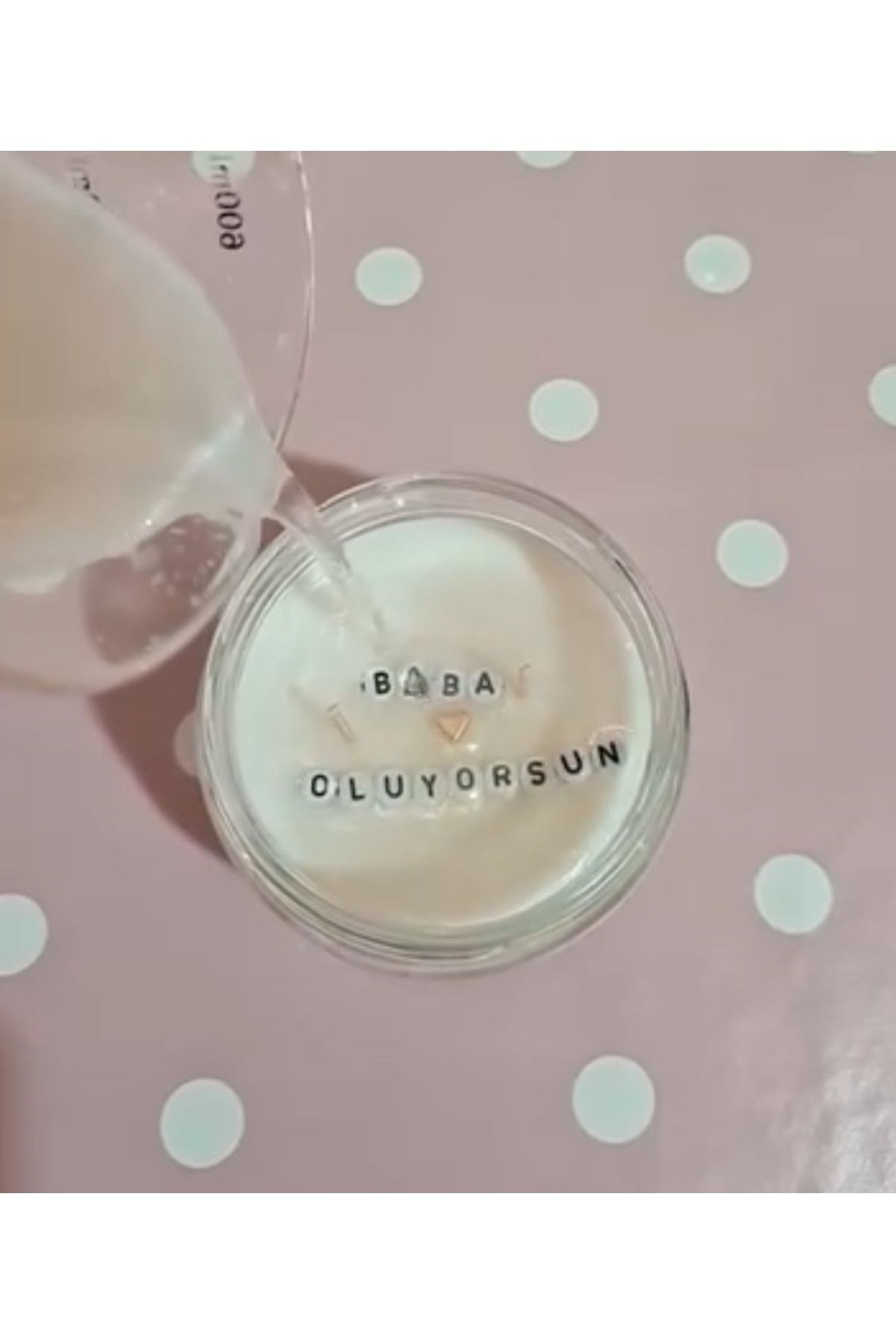 Gizli Mesajlı Mum - Hamilelik Haberi Mumu -  Baba Oluyorsun Yazılı Kokulu Mum