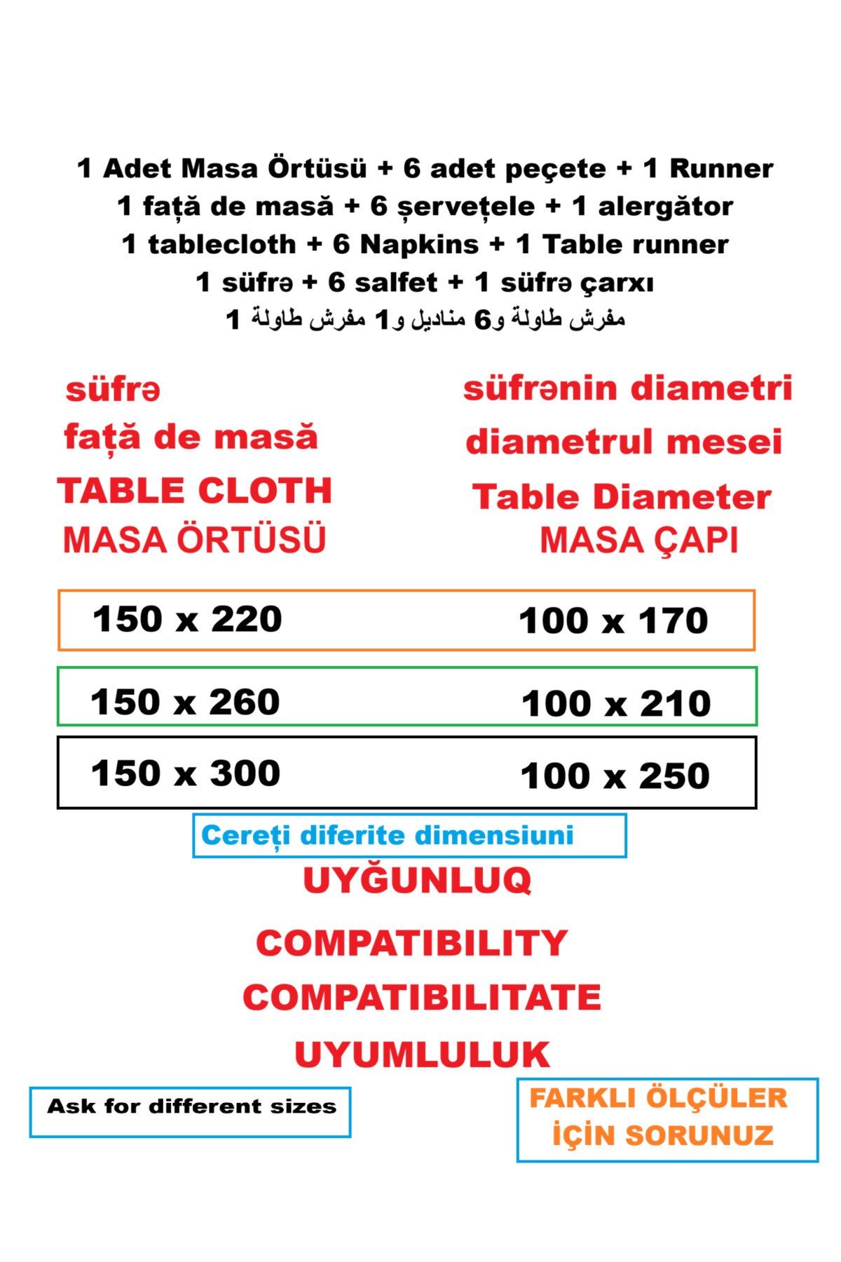 Gold Piko Detaylı Kırık Beyaz Dertsiz Masa Örtüsü 8 Parça
