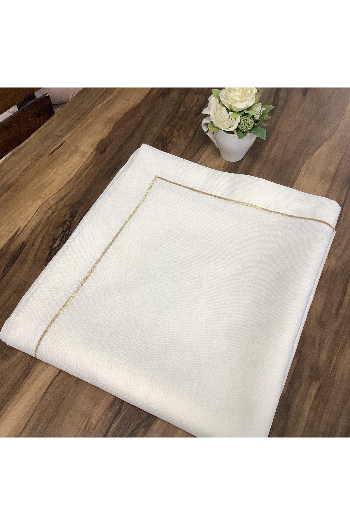 Gold Tek Sıra Pikolu Masa Örtüsü ve Ranır Set - 2 parça