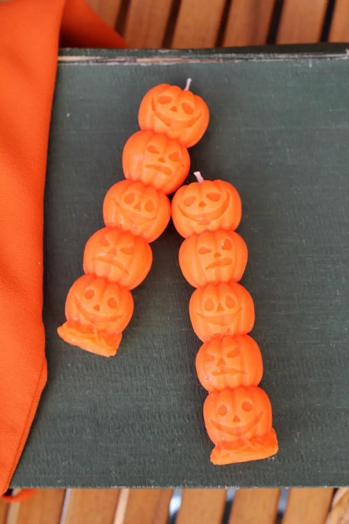 Hallowen Cadılar Bayramı -Balkabağı Sonbahar Temalı Mum 2 adet