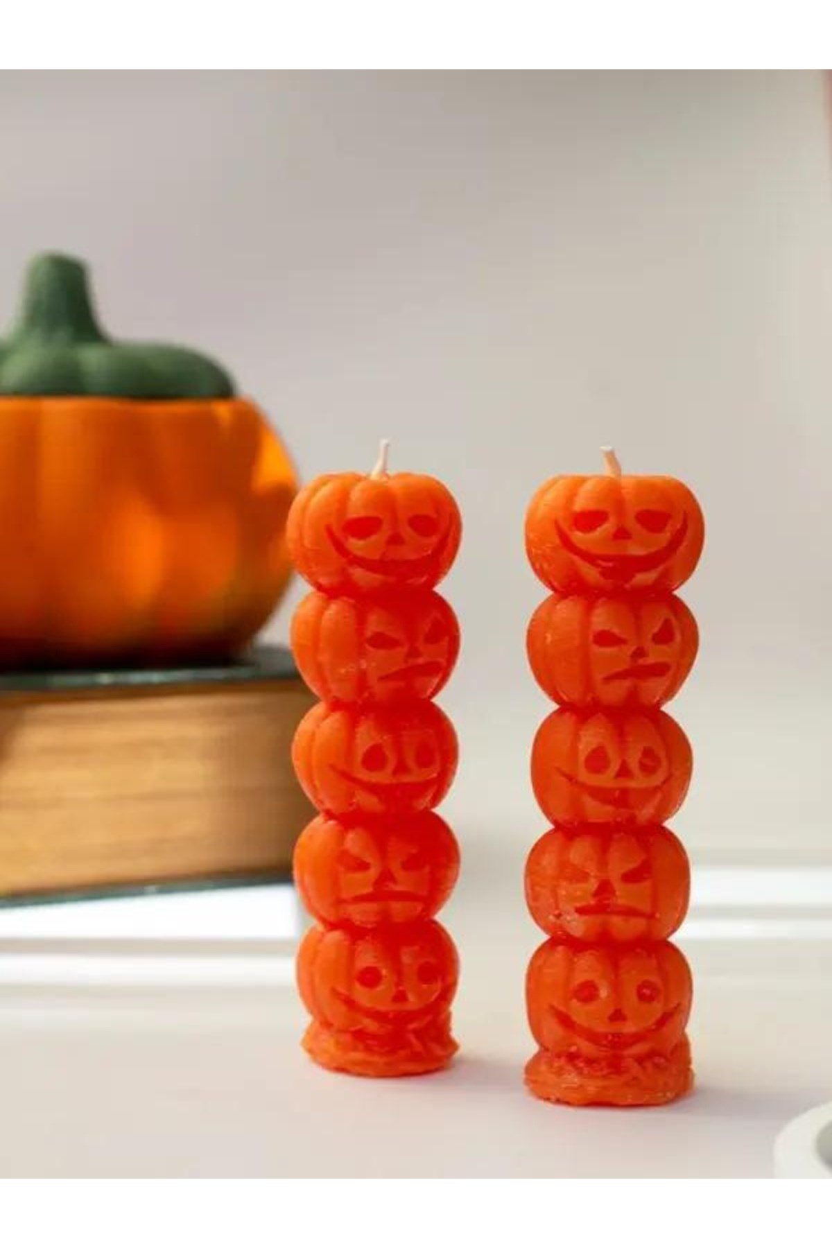 Hallowen Cadılar Bayramı -Balkabağı Sonbahar Temalı Mum 2 adet