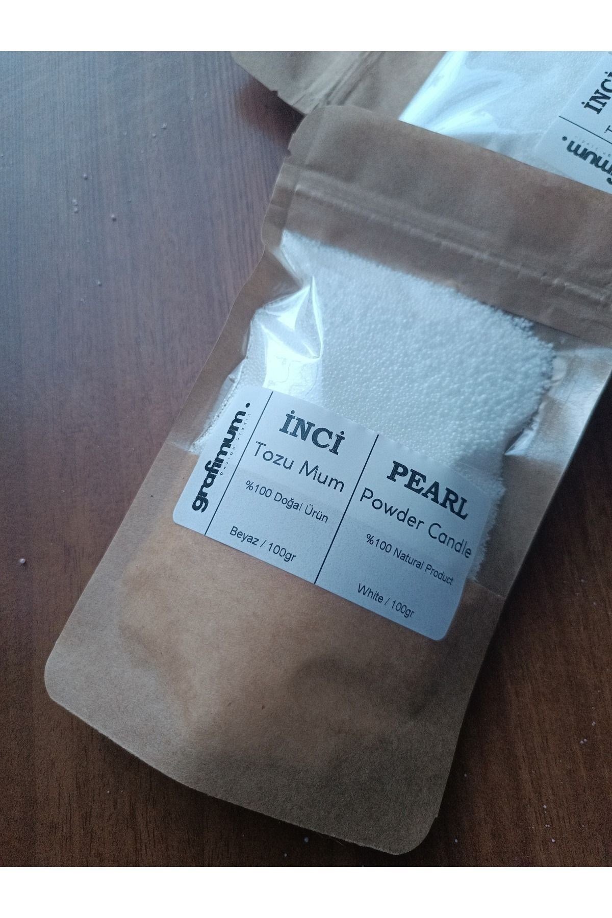 Incı Tozu Beyaz Mum Sonsuzluk Tozu Mum Doğal Mum 20 Adet Fitil Ile Pearl Powder Candle 100gram
