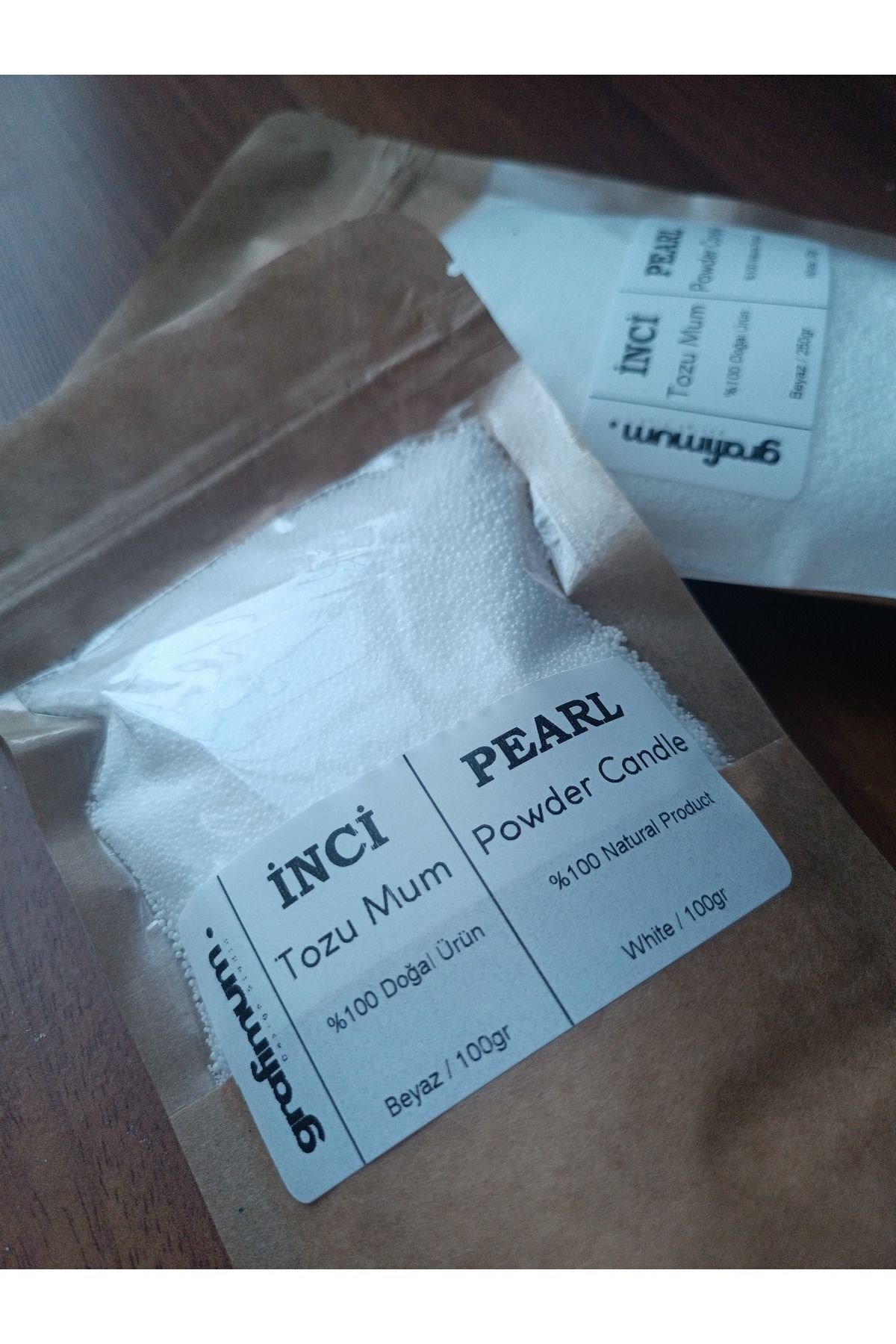 Incı Tozu Beyaz Mum Sonsuzluk Tozu Mum Doğal Mum 20 Adet Fitil Ile Pearl Powder Candle 100gram