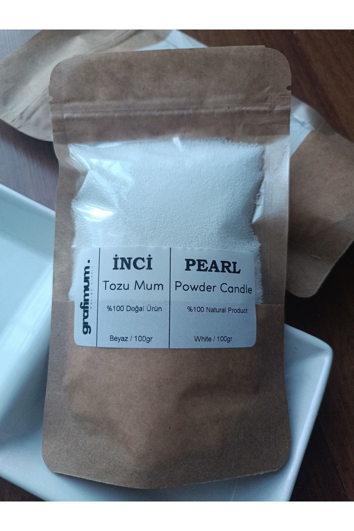 Incı Tozu Beyaz Mum Sonsuzluk Tozu Mum Doğal Mum 20 Adet Fitil Ile Pearl Powder Candle 100gram