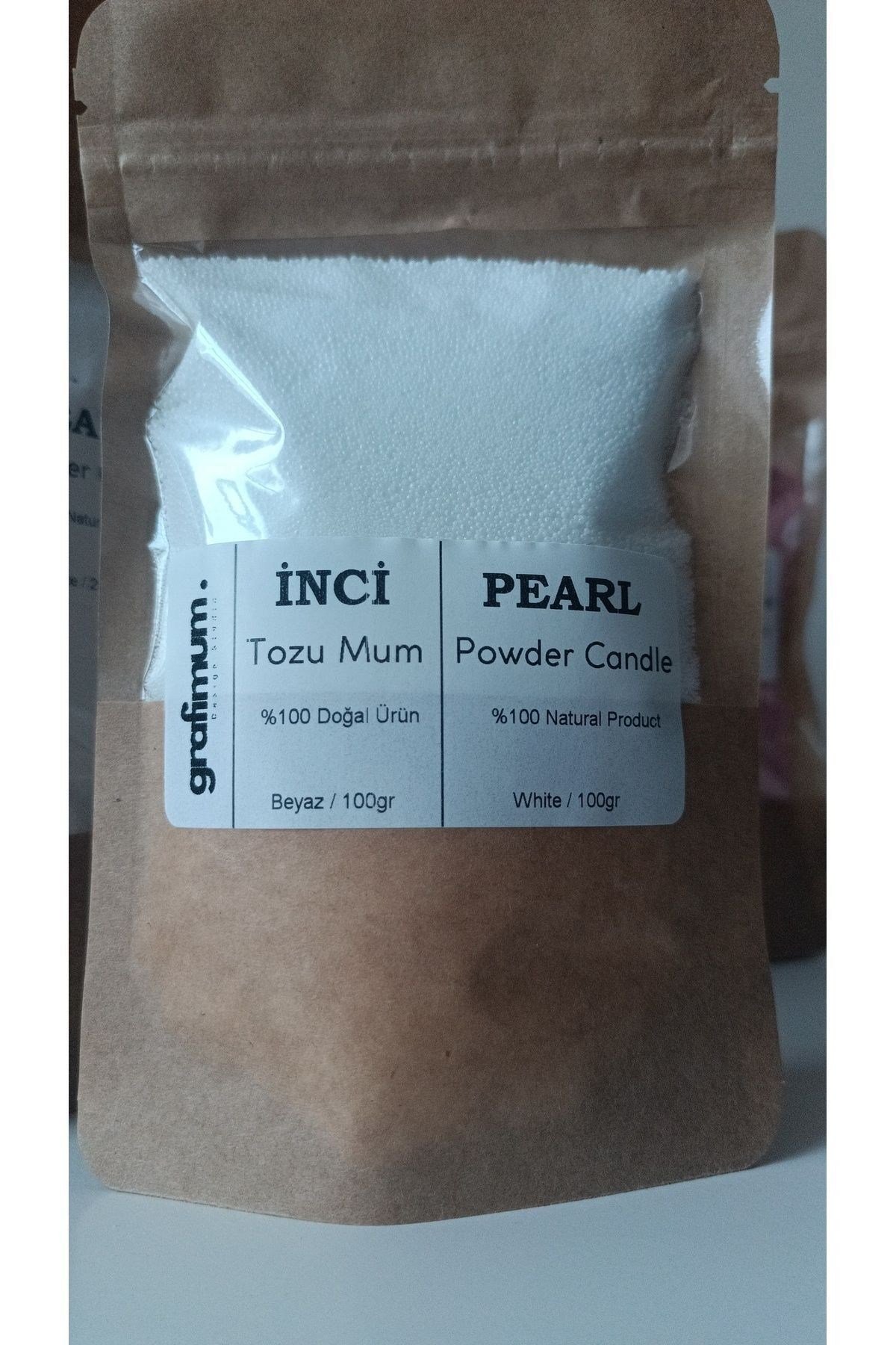 Incı Tozu Beyaz Mum Sonsuzluk Tozu Mum Doğal Mum 20 Adet Fitil Ile Pearl Powder Candle 100gram