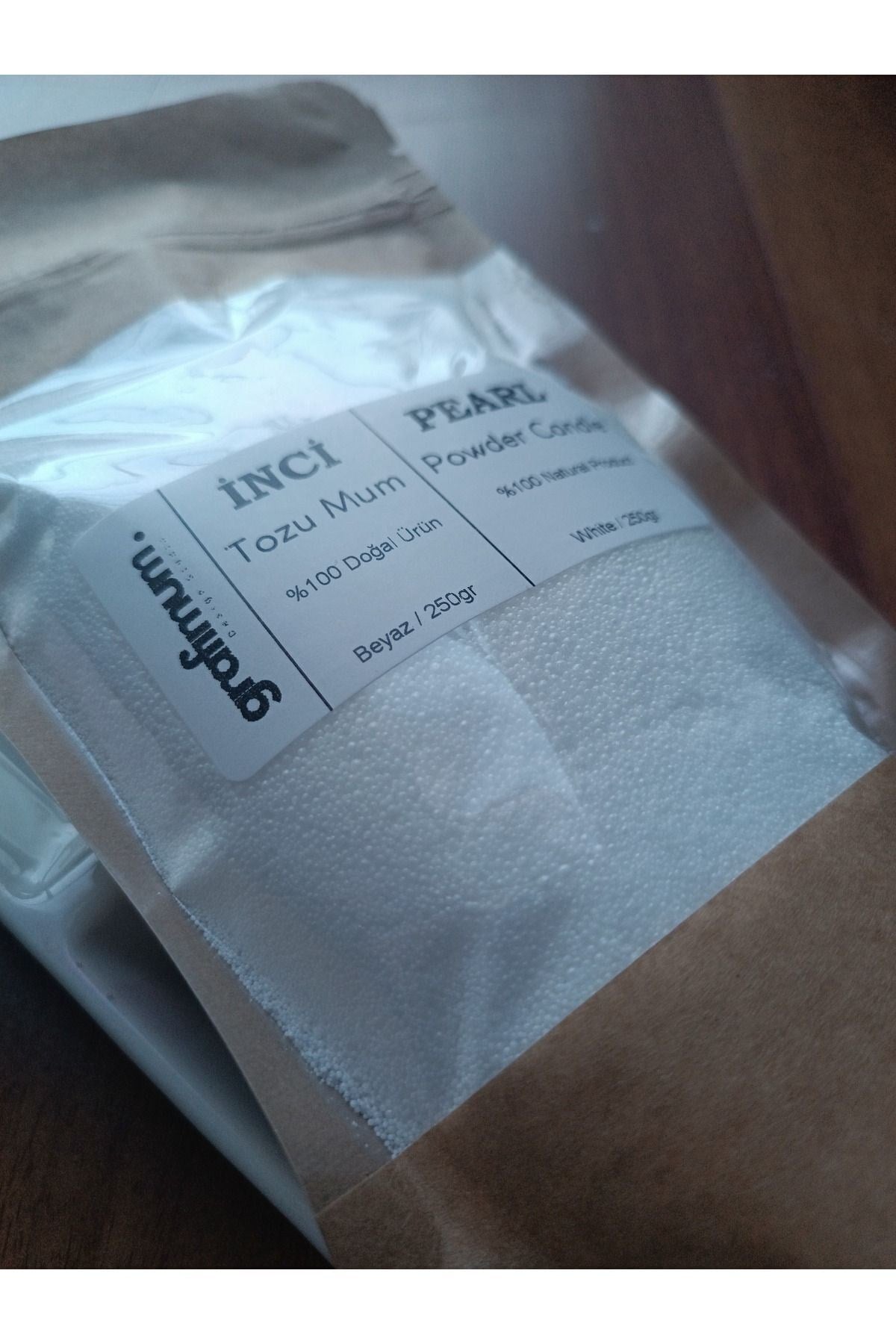 Incı Tozu Mum Beyaz 250 gram Sonsuzluk Tozu Mum Doğal Mum 20 Adet Fitil Ile Pearl Powder Candle
