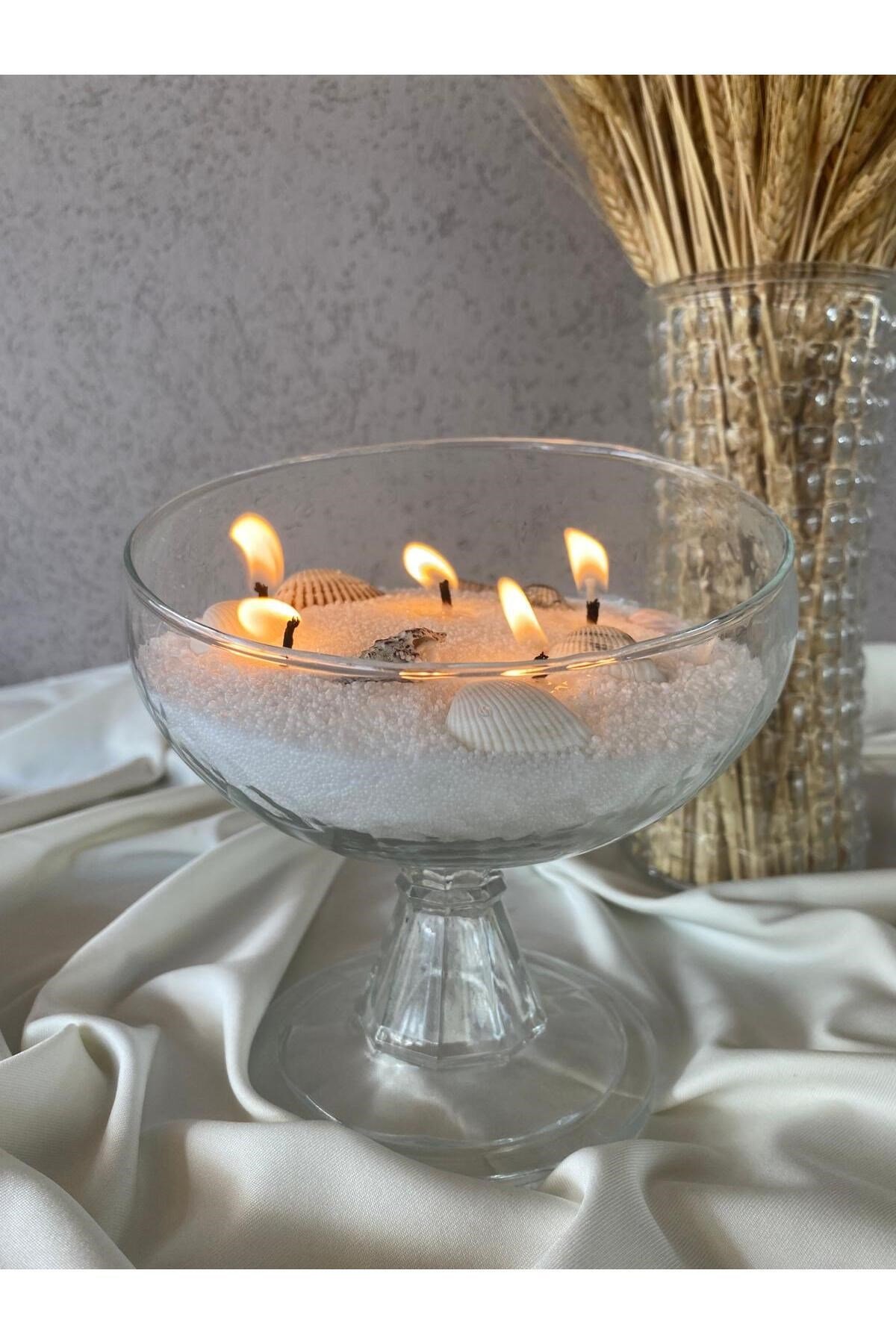 Incı Tozu Mum Beyaz 250 gram Sonsuzluk Tozu Mum Doğal Mum 20 Adet Fitil ile Candle