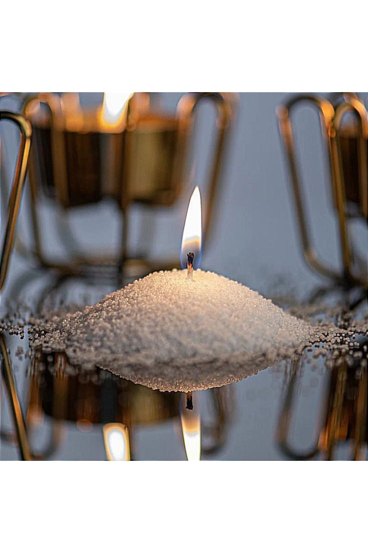 Incı Tozu Mum Beyaz 250 gram Sonsuzluk Tozu Mum Doğal Mum 20 Adet Fitil Ile Pearl Powder Candle