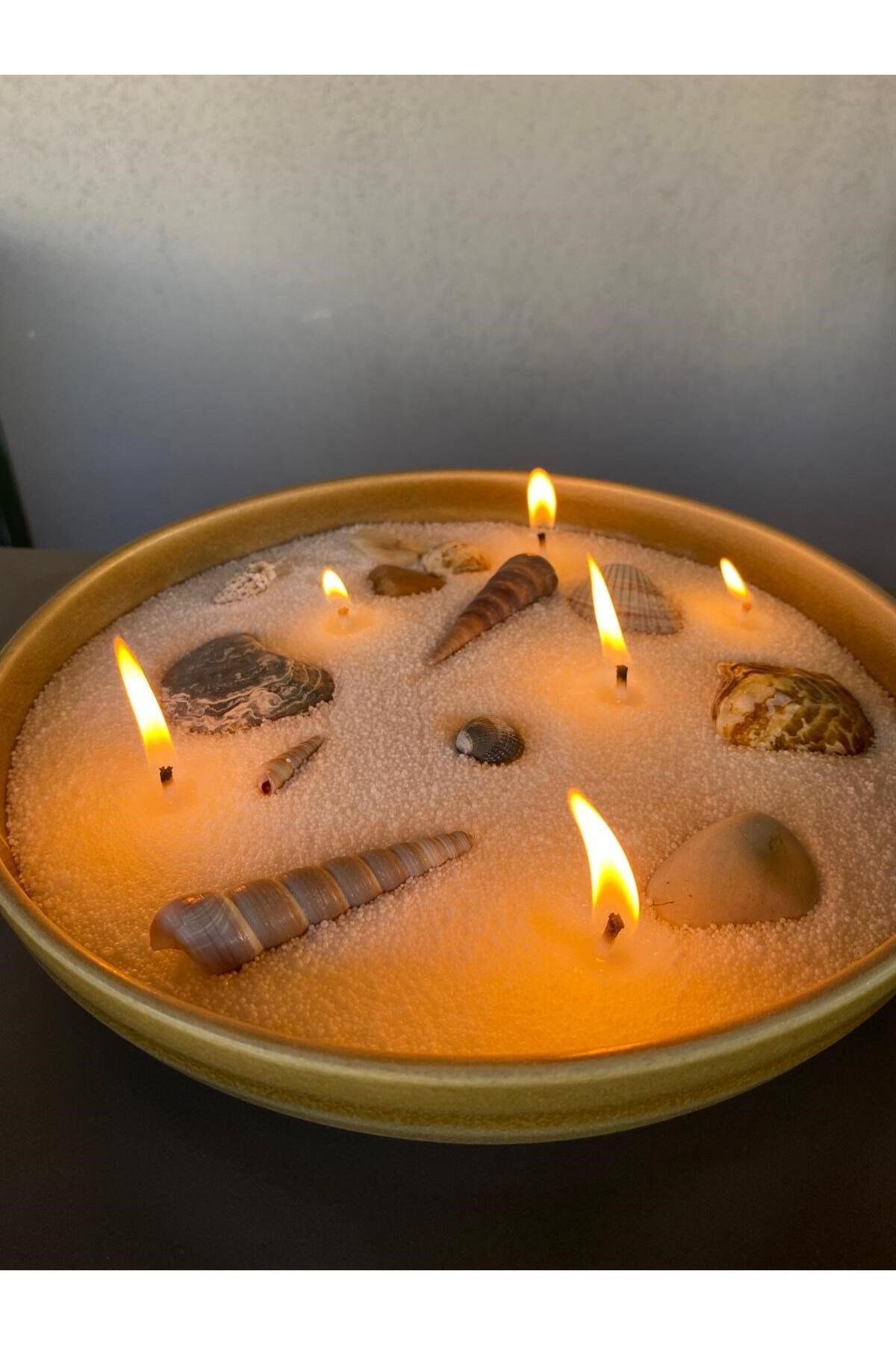 Incı Tozu Mum Beyaz 250 gram Sonsuzluk Tozu Mum Doğal Mum 20 Adet Fitil ile Candle