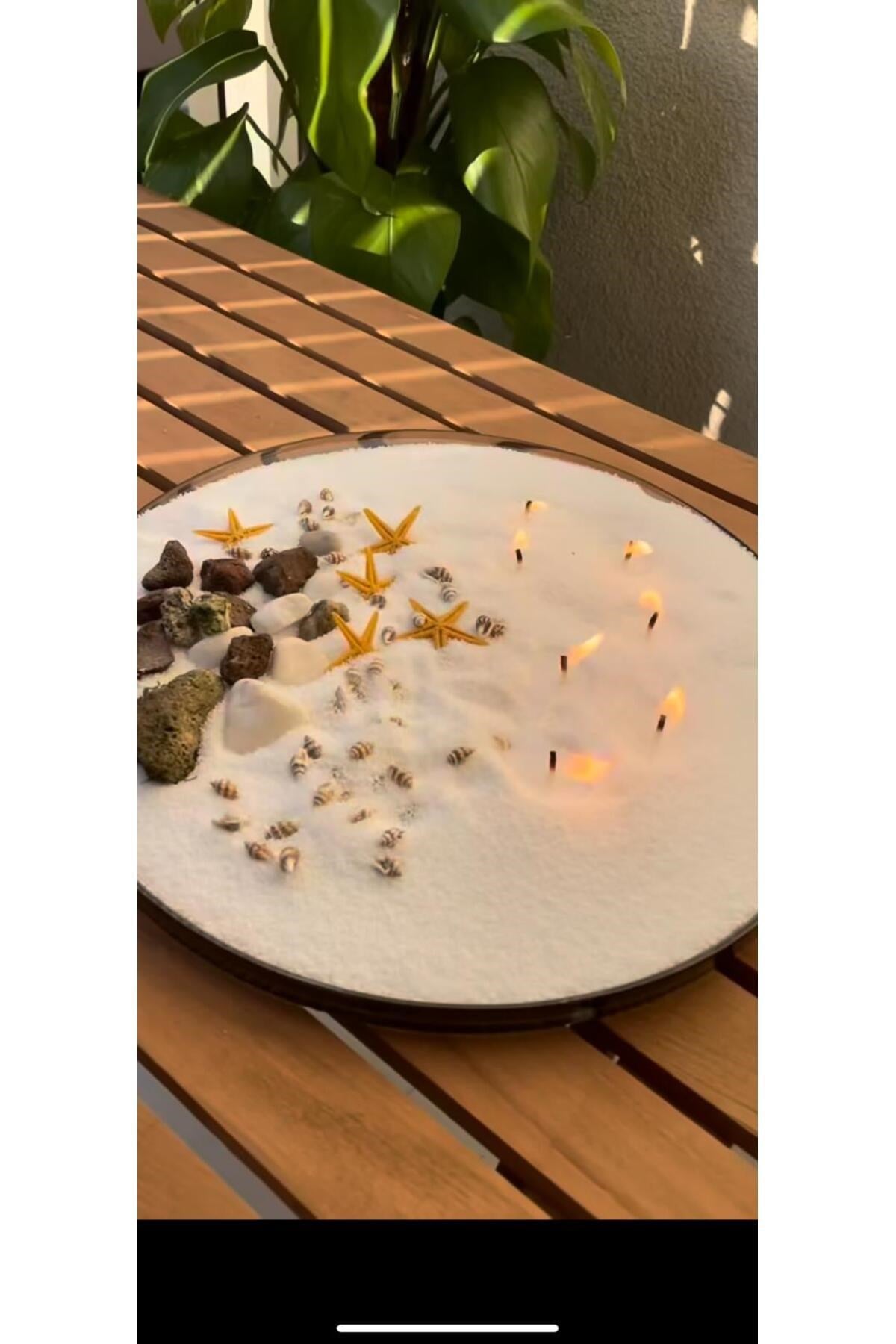 Incı Tozu Mum Beyaz 250 gram Sonsuzluk Tozu Mum Doğal Mum 20 Adet Fitil ile Candle