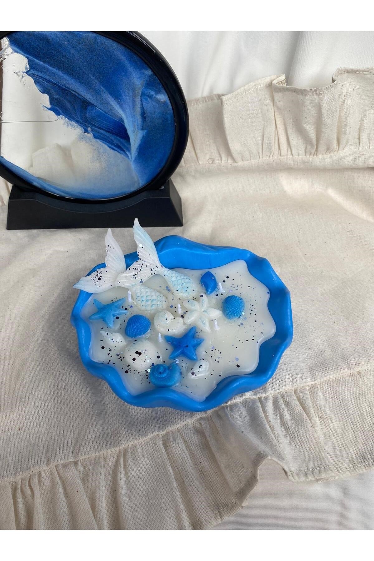 İstiridye Deniz Kabuğu Tasarım Mum Soya Wax Mum