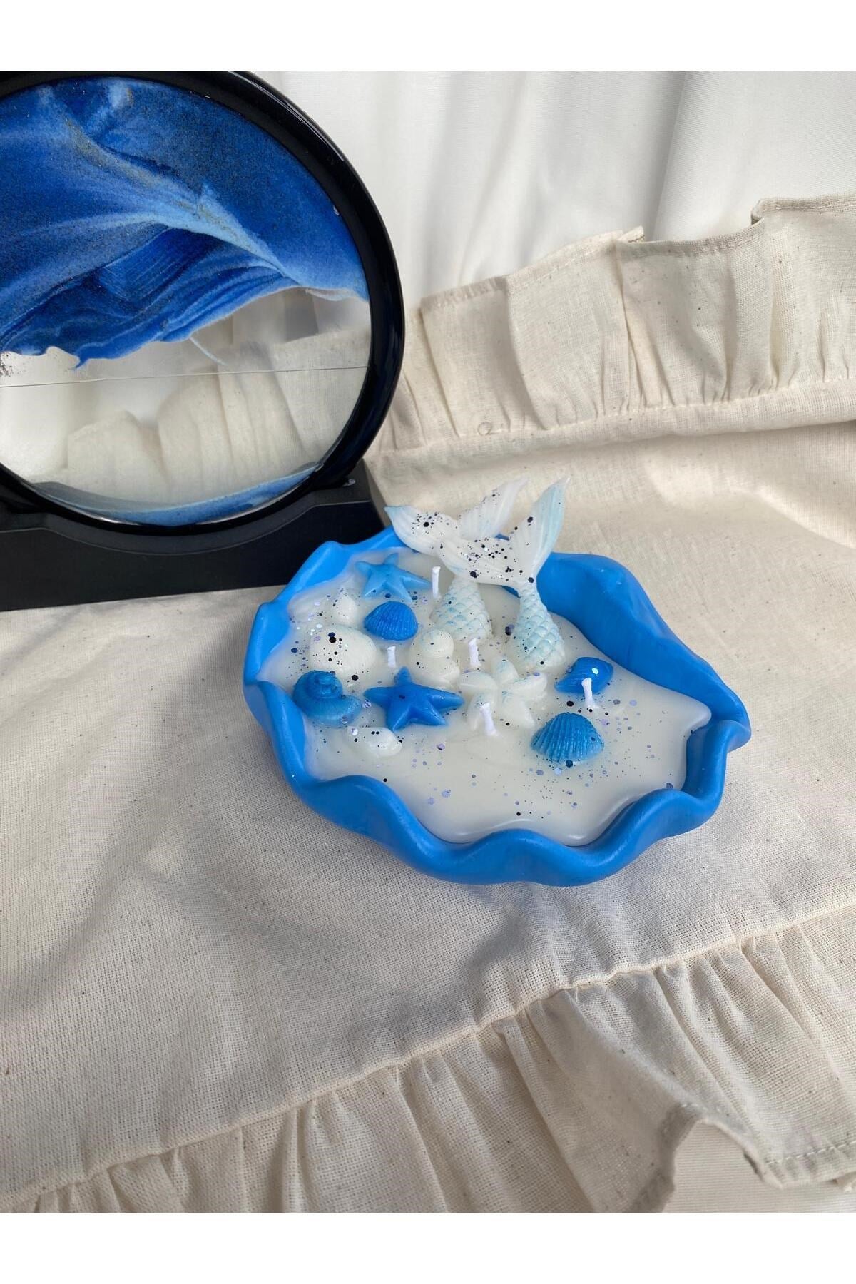 İstiridye Deniz Kabuğu Tasarım Mum Soya Wax Mum