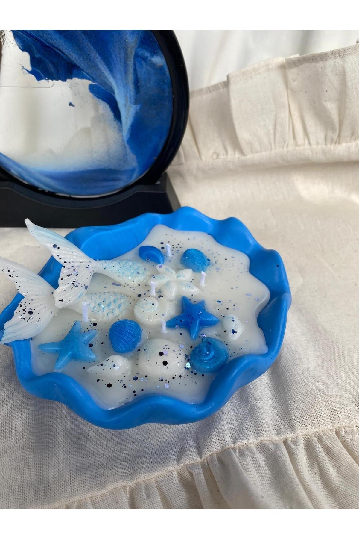 İstiridye Deniz Kabuğu Tasarım Mum Soya Wax Mum