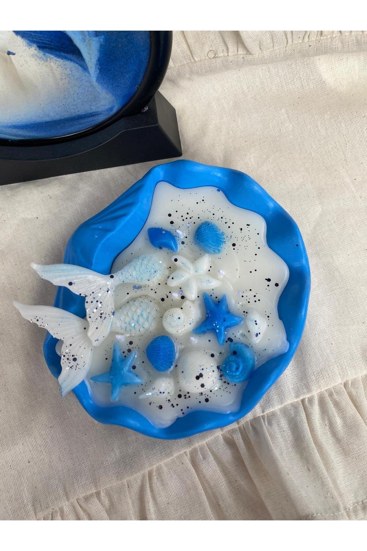 İstiridye Deniz Kabuğu Tasarım Mum Soya Wax Mum