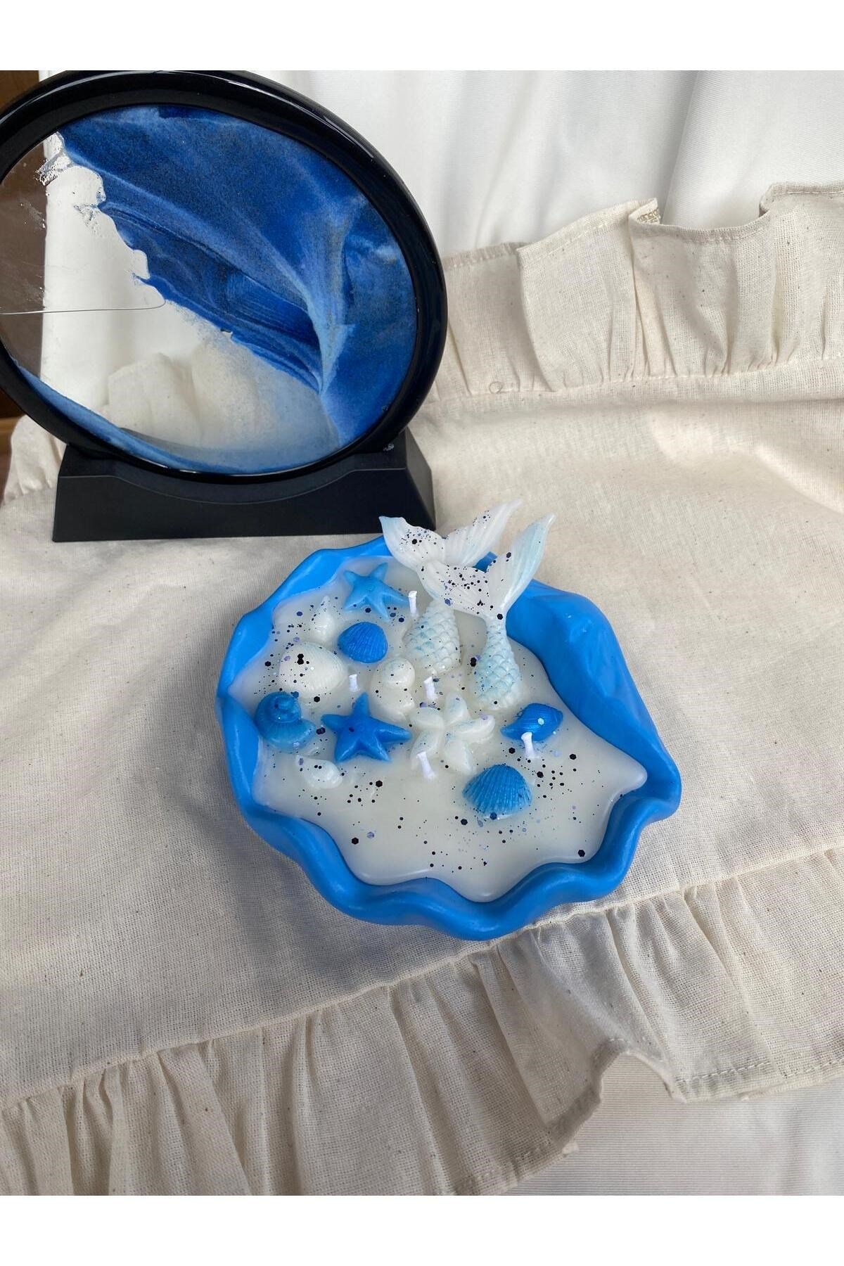 İstiridye Deniz Kabuğu Tasarım Mum Soya Wax Mum