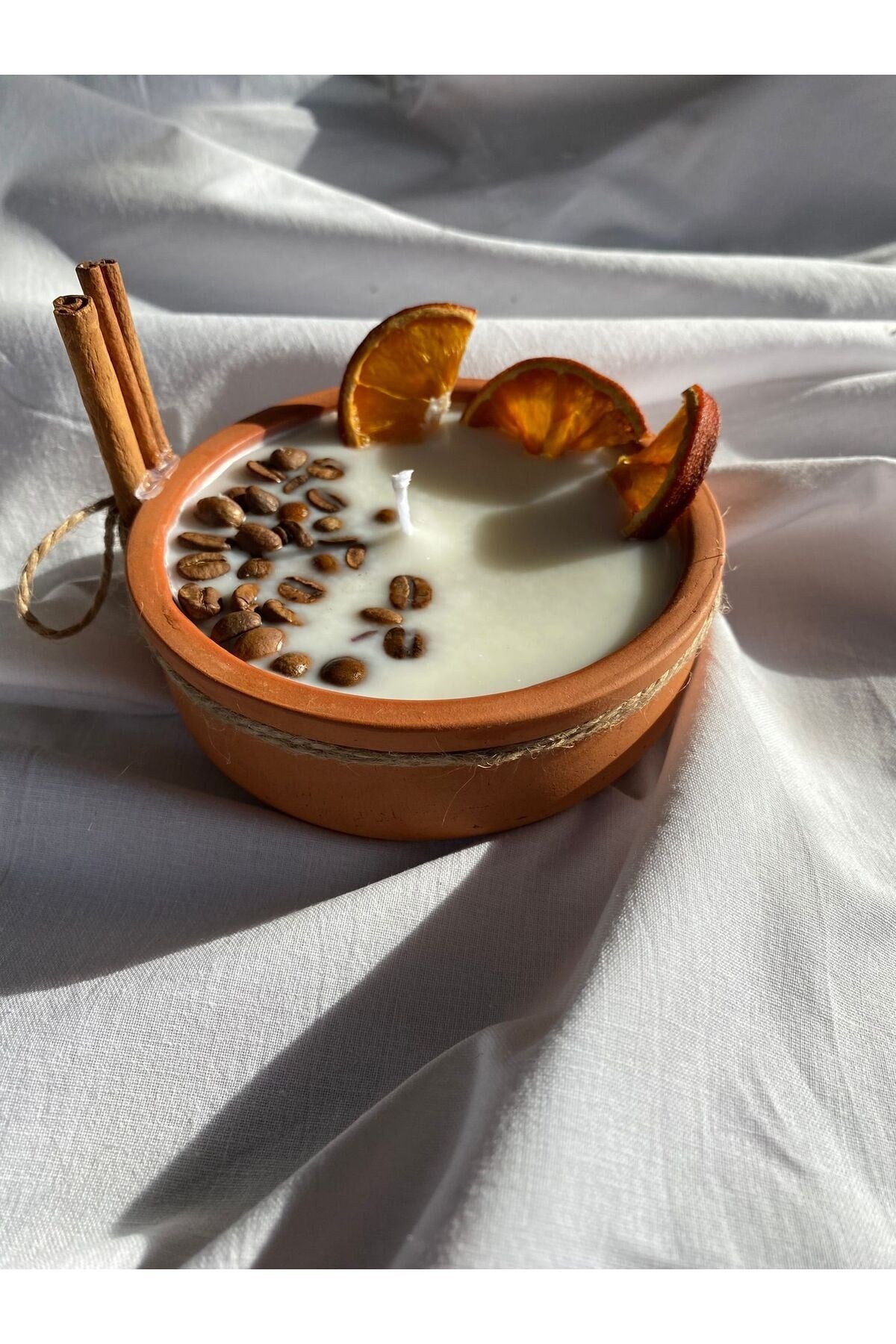 Kahve,Portakal ve Tarçınlı %100 Doğal ve Vegan Ritüel Kokulu SoyaWax Mum