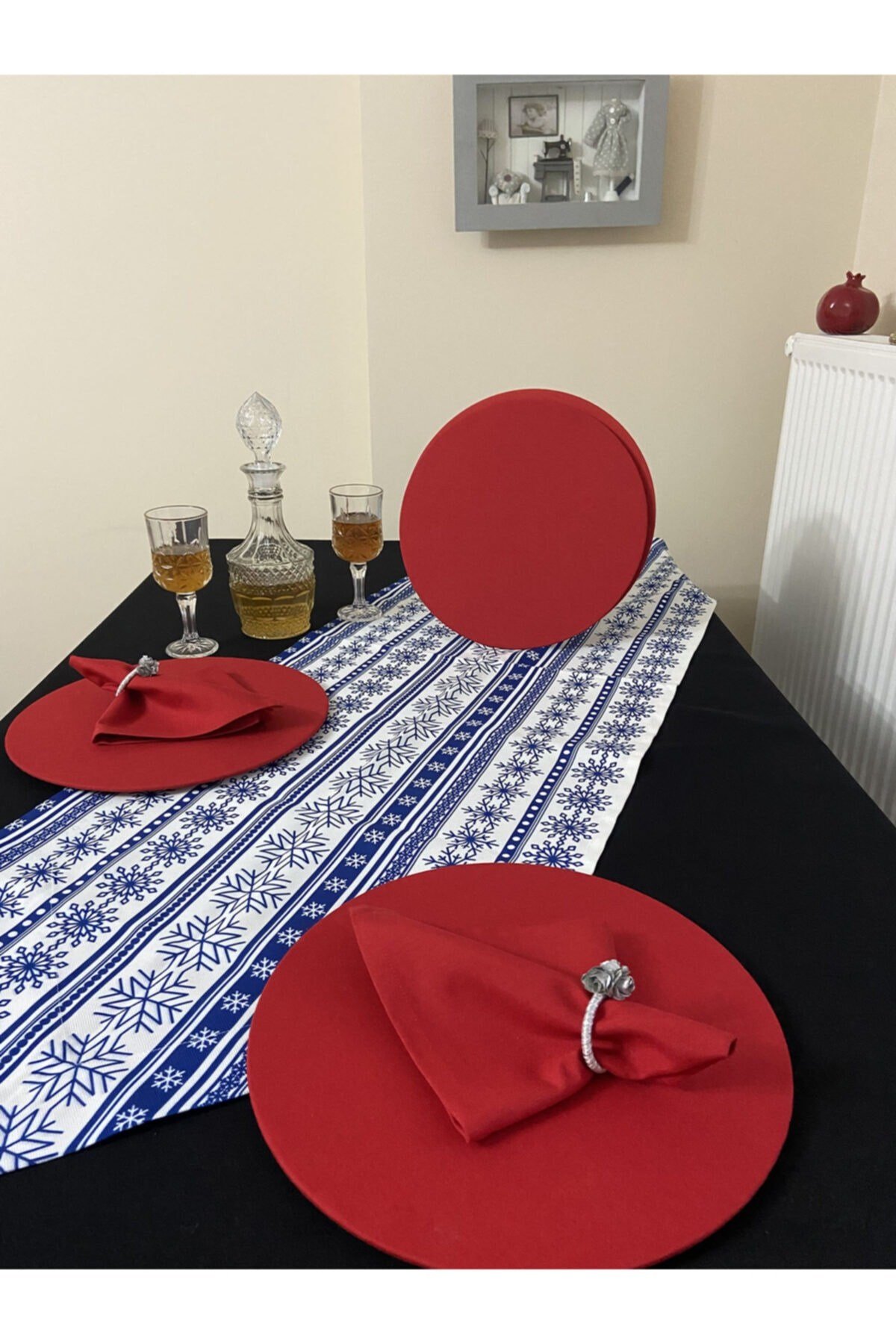 Kar Tanesi Runner , Kırmızı Supla 6 Kişilik 19 Parça Set