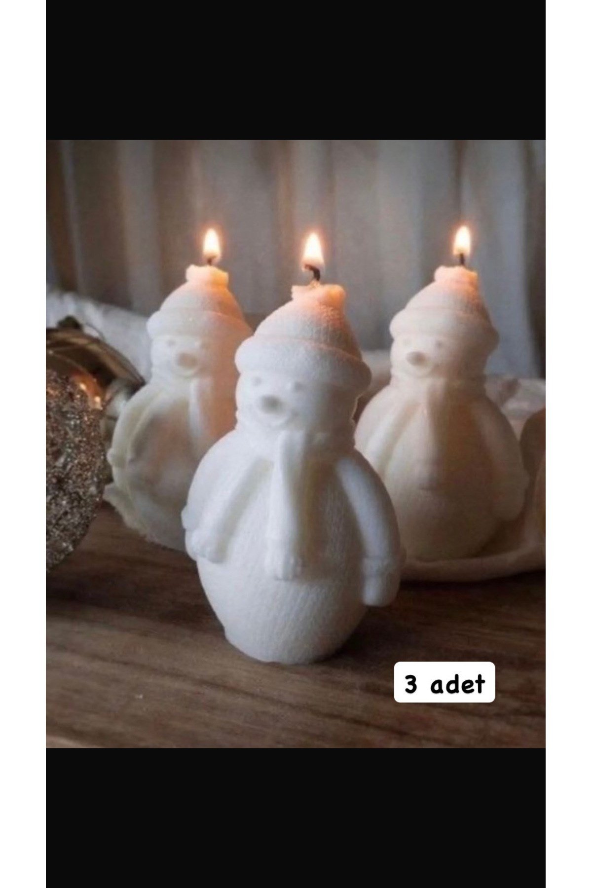 Kardan Adam Mumu Kış Mumu 3 adet
