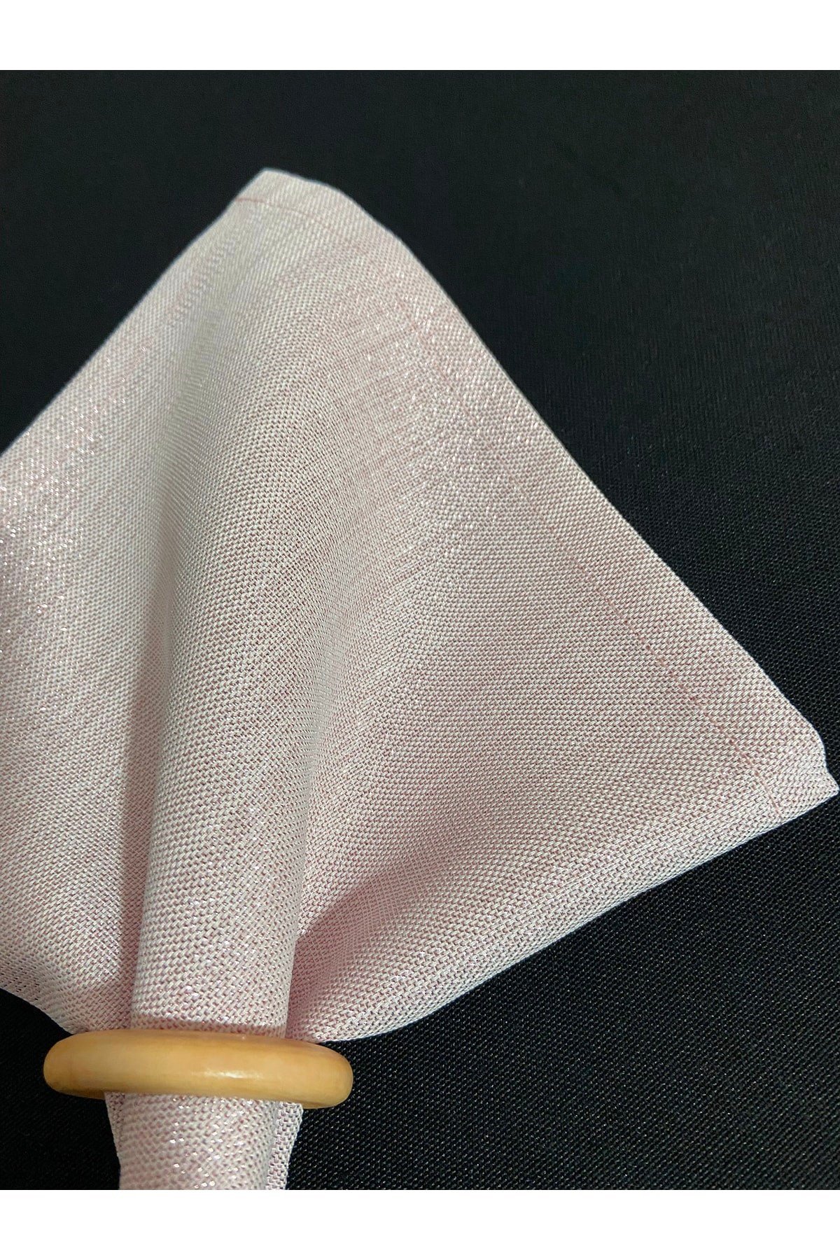 Keten Görünümlü Simli Dertsiz Servis Peçetesi 35x35 Pembe 12 Adet