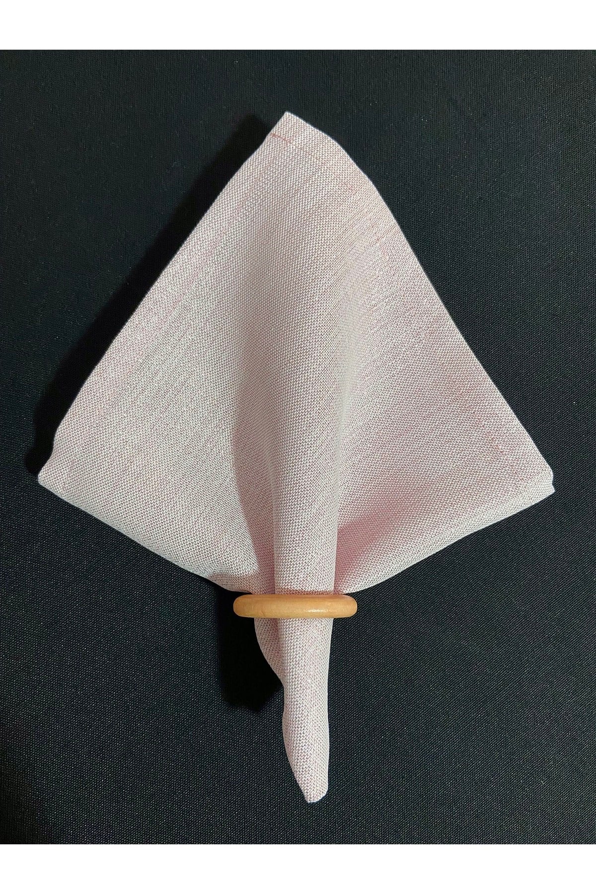 Keten Görünümlü Simli Dertsiz Servis Peçetesi 35x35 Pembe 12 Adet
