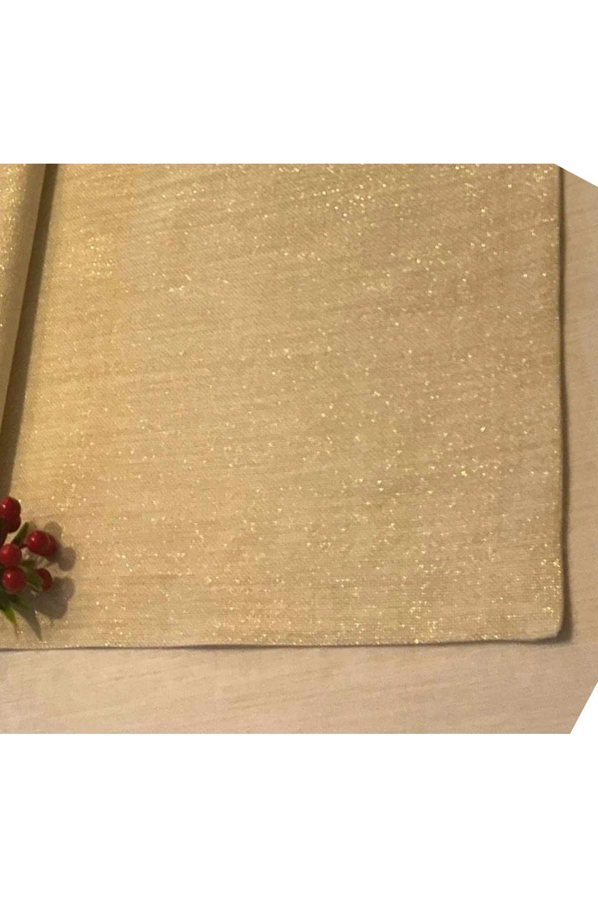 Keten Görünümlü Simli Linen Gold Amerikan Servis 35x45 - 6 Adet