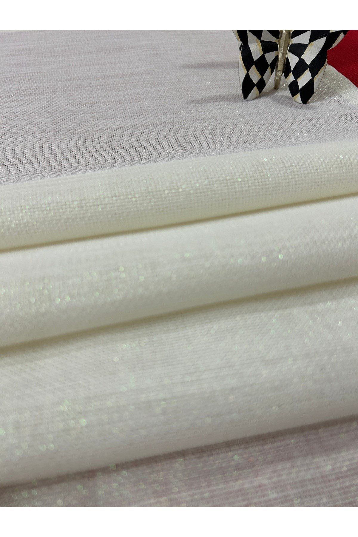 Keten Görünümlü Simli Linen Krem Runner 40 x 160