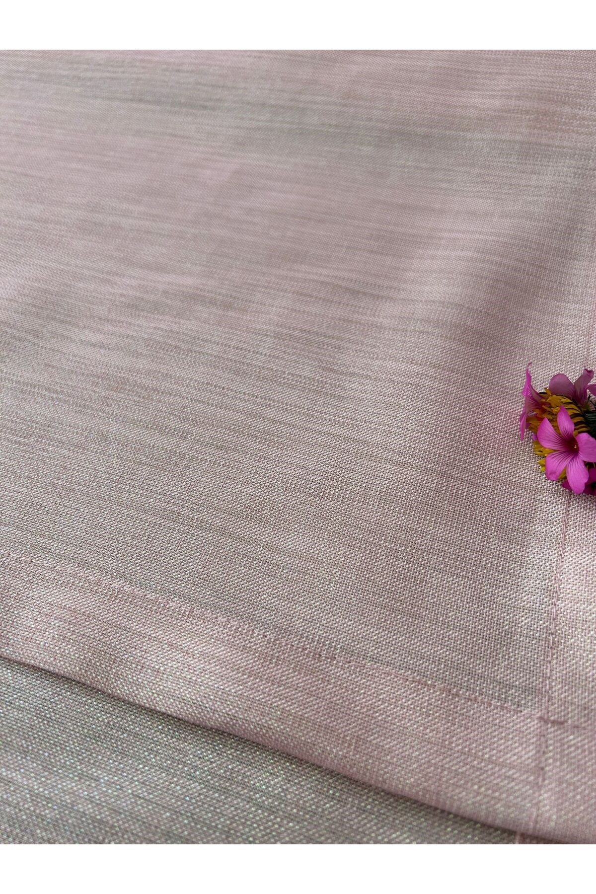 Keten Görünümlü Simli Linen Pudra Runner 40 x 160