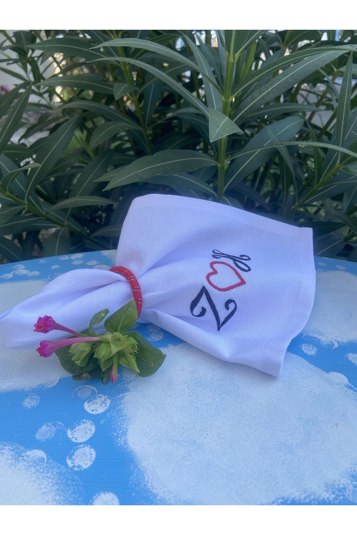 Kişiye İsme Özel Sunum Peçetesi Beyaz 40 x 40 - 4 Adet