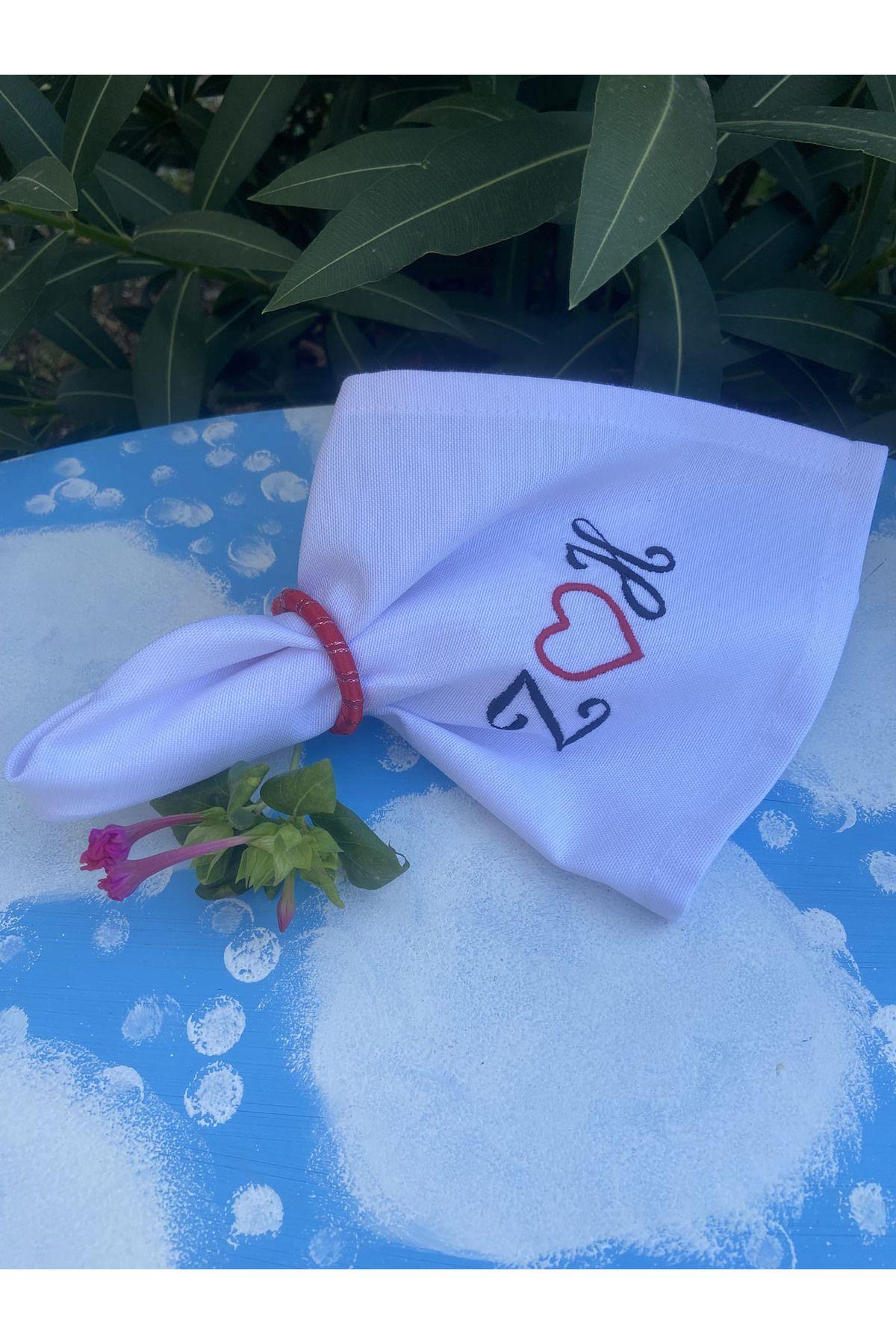 Kişiye İsme Özel Sunum Peçetesi Beyaz 40 x 40 - 4 Adet