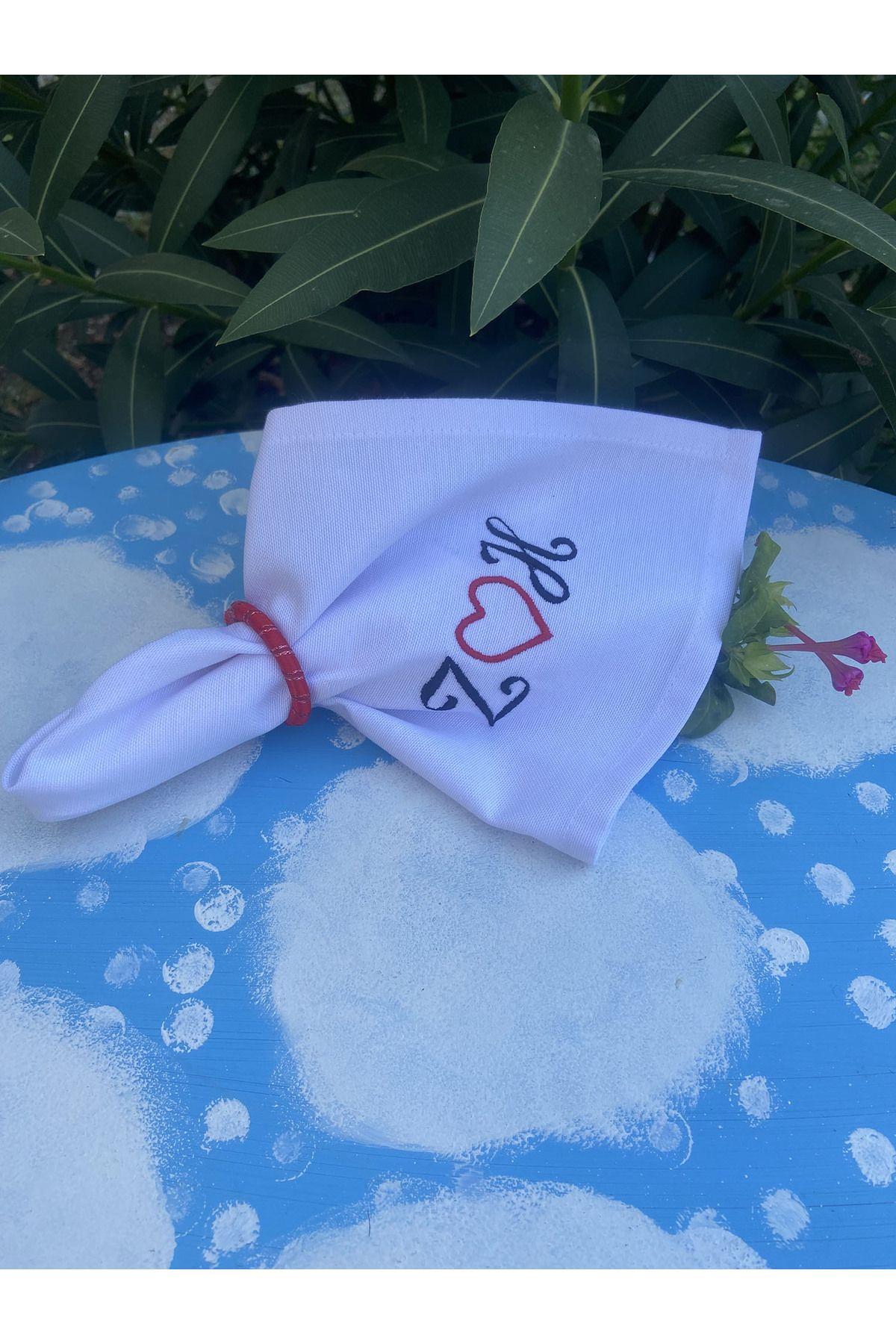 Kişiye İsme Özel Sunum Peçetesi Beyaz 40 x 40 - 4 Adet