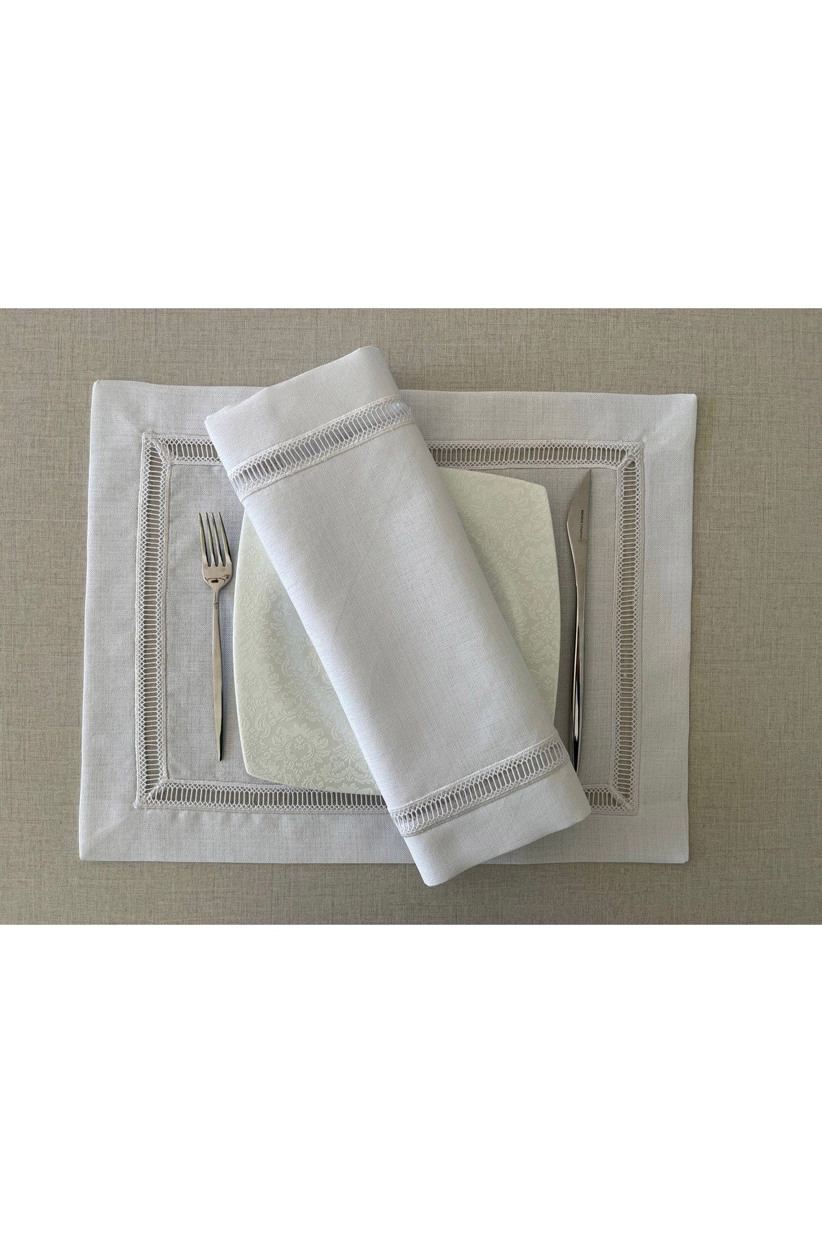 Kolber Detaylı Dertsiz Keten Amerikan Servis 35 x 50cm 2 Adet