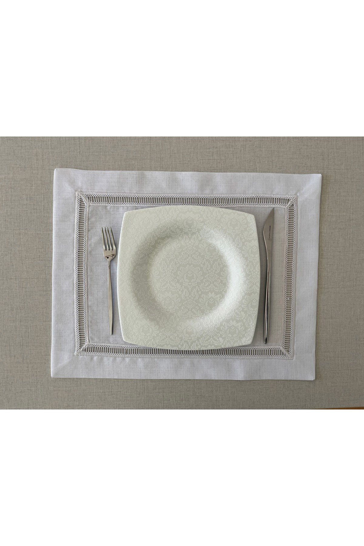 Kolber Detaylı Dertsiz Keten Amerikan Servis 35 x 50cm 2 Adet