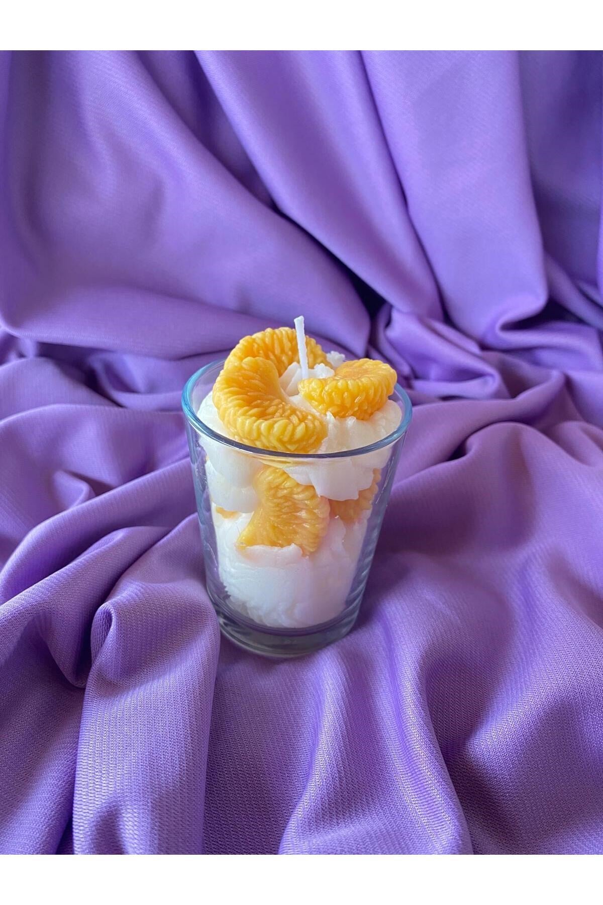 Kremalı Mandalina Dilimli Konsept Hediyelik Aromaterapi Mum